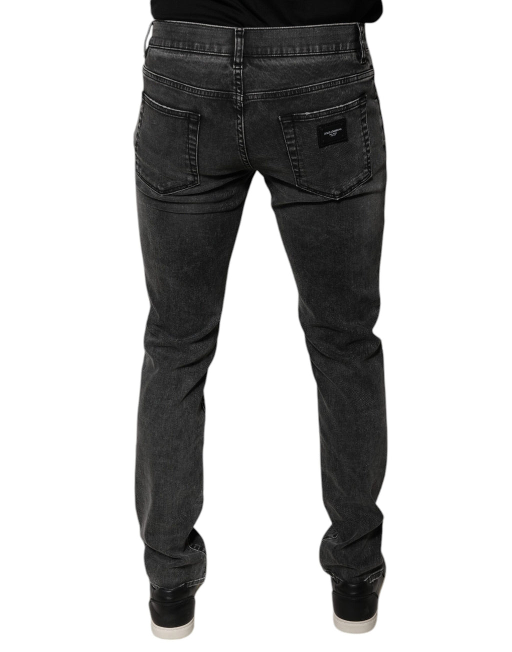 Dolce & Gabbana Schwarze Logo-Baumwoll-Stretch-Skinny-Denim-Hose