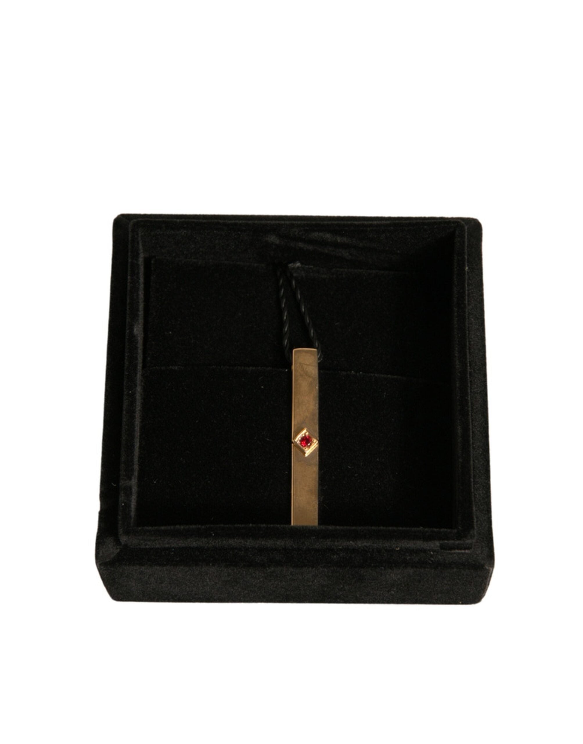 Dolce & Gabbana Krawattenklammer aus goldfarbenem Messing mit Kristall und Logo