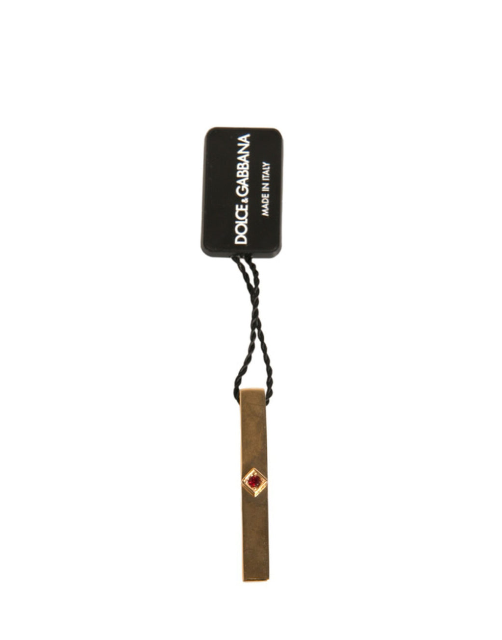 Dolce & Gabbana Krawattenklammer aus goldfarbenem Messing mit Kristall und Logo