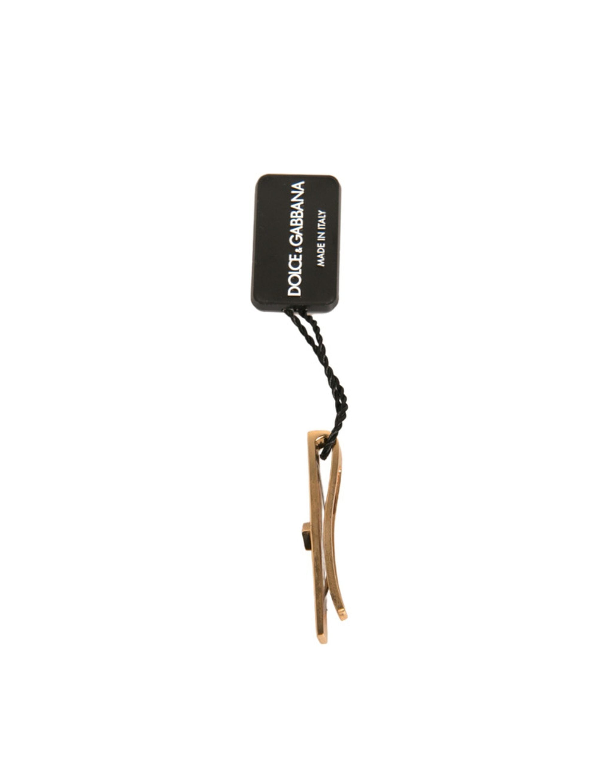 Dolce & Gabbana Krawattenklammer aus goldfarbenem Messing mit Kristall und Logo
