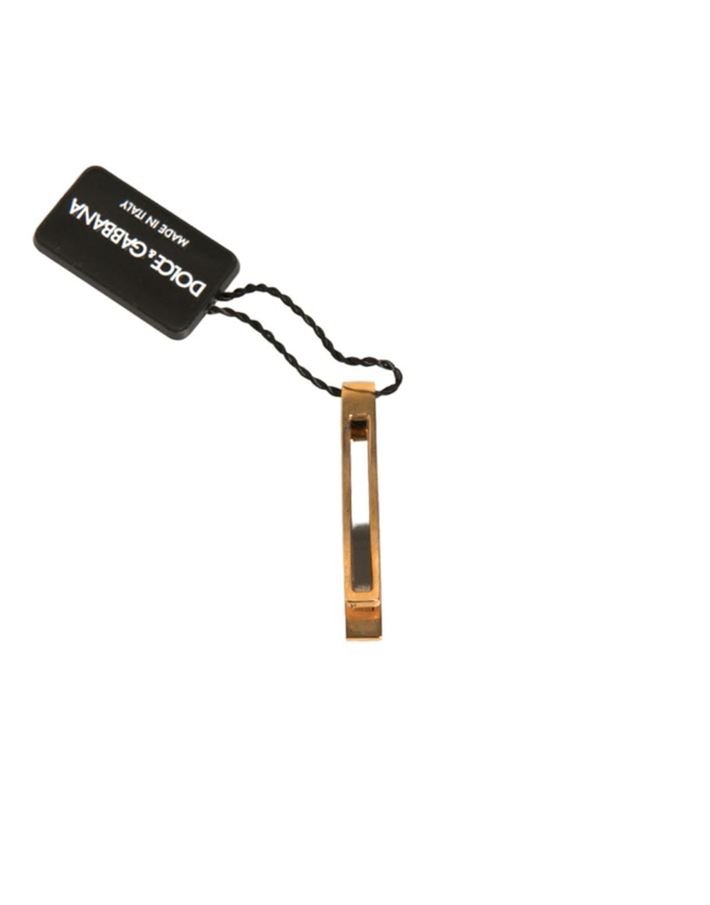 Dolce & Gabbana Krawattenklammer aus goldfarbenem Messing mit Kristall und Logo