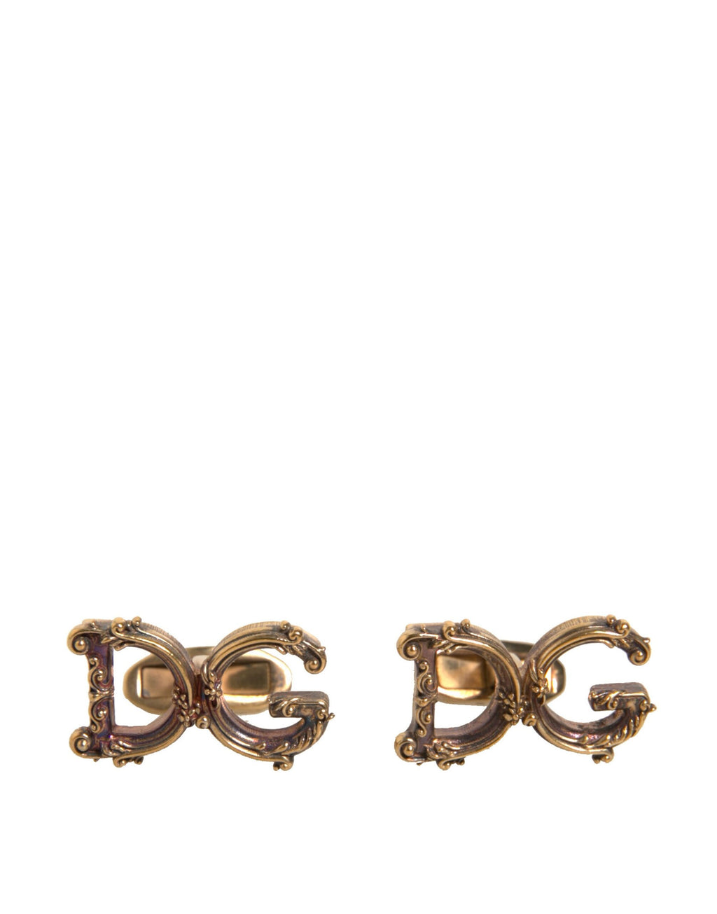 Dolce & Gabbana Goldfarbener 925 Sterling Silber DG Logo Manschettenknopf