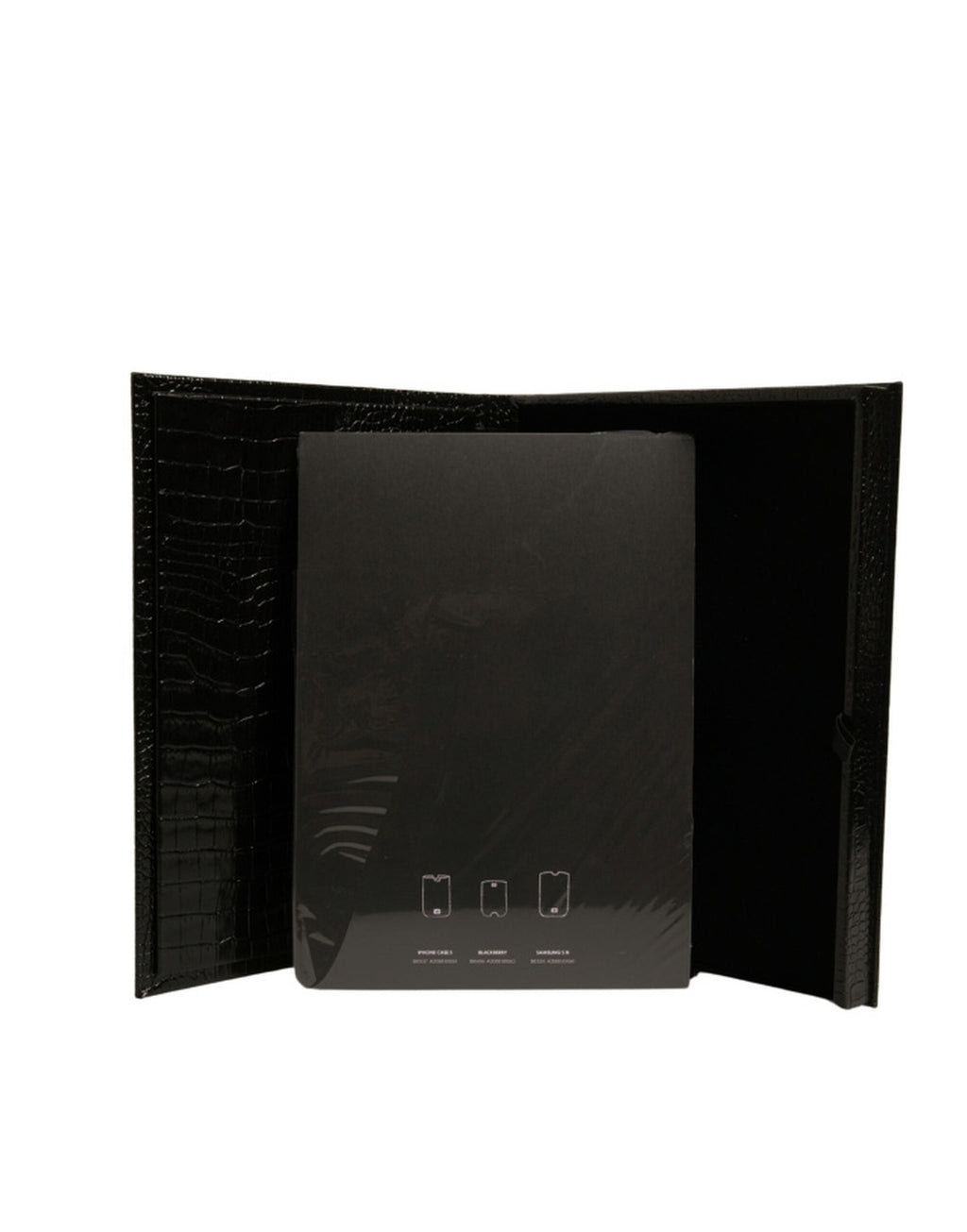 Dolce & Gabbana Elegantes schwarzes Leder Logo Plaque Halter Katalog Etui