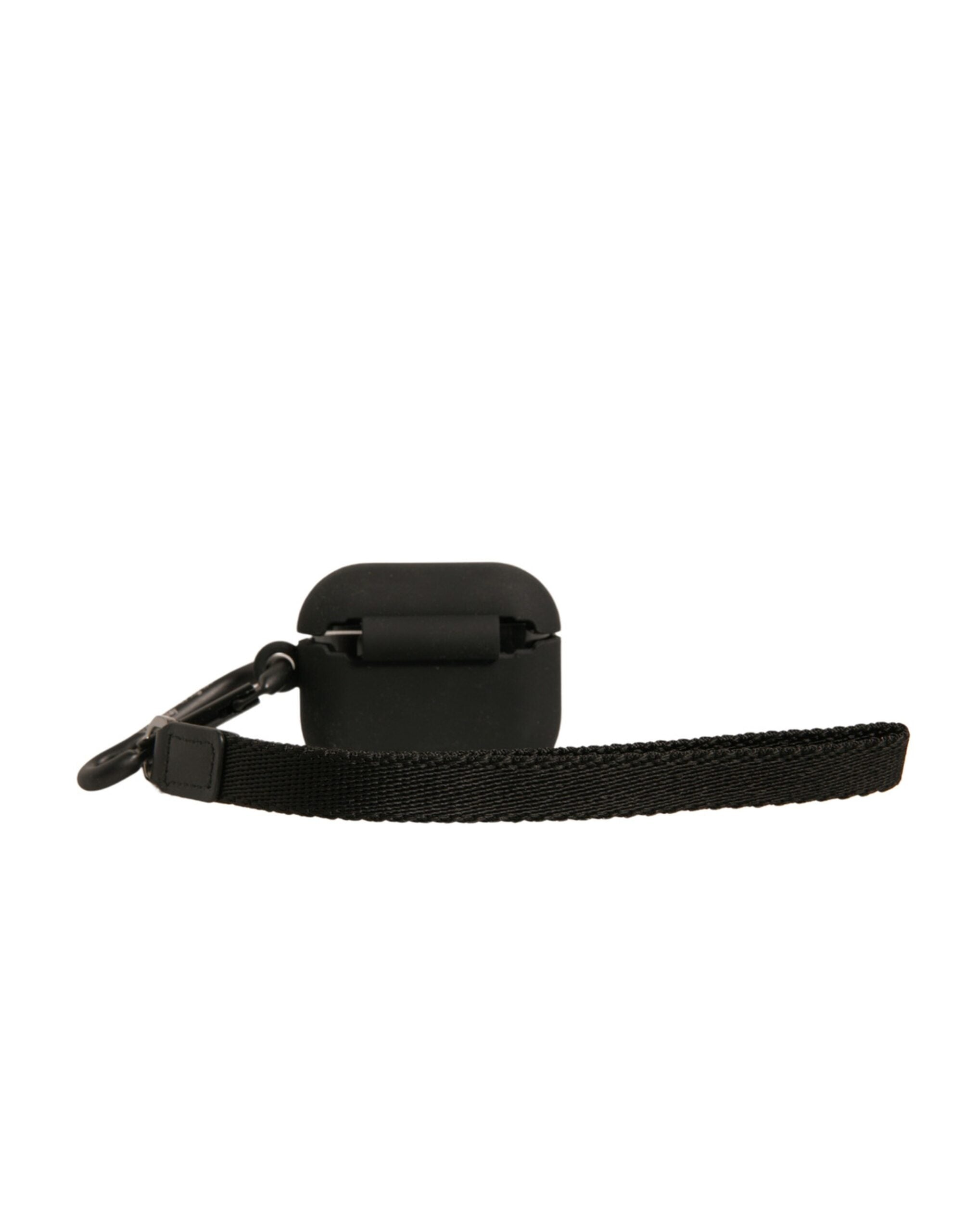 Dolce & Gabbana Schwarzes Silikon-Gummi-Logo geprägte Airpods Hülle