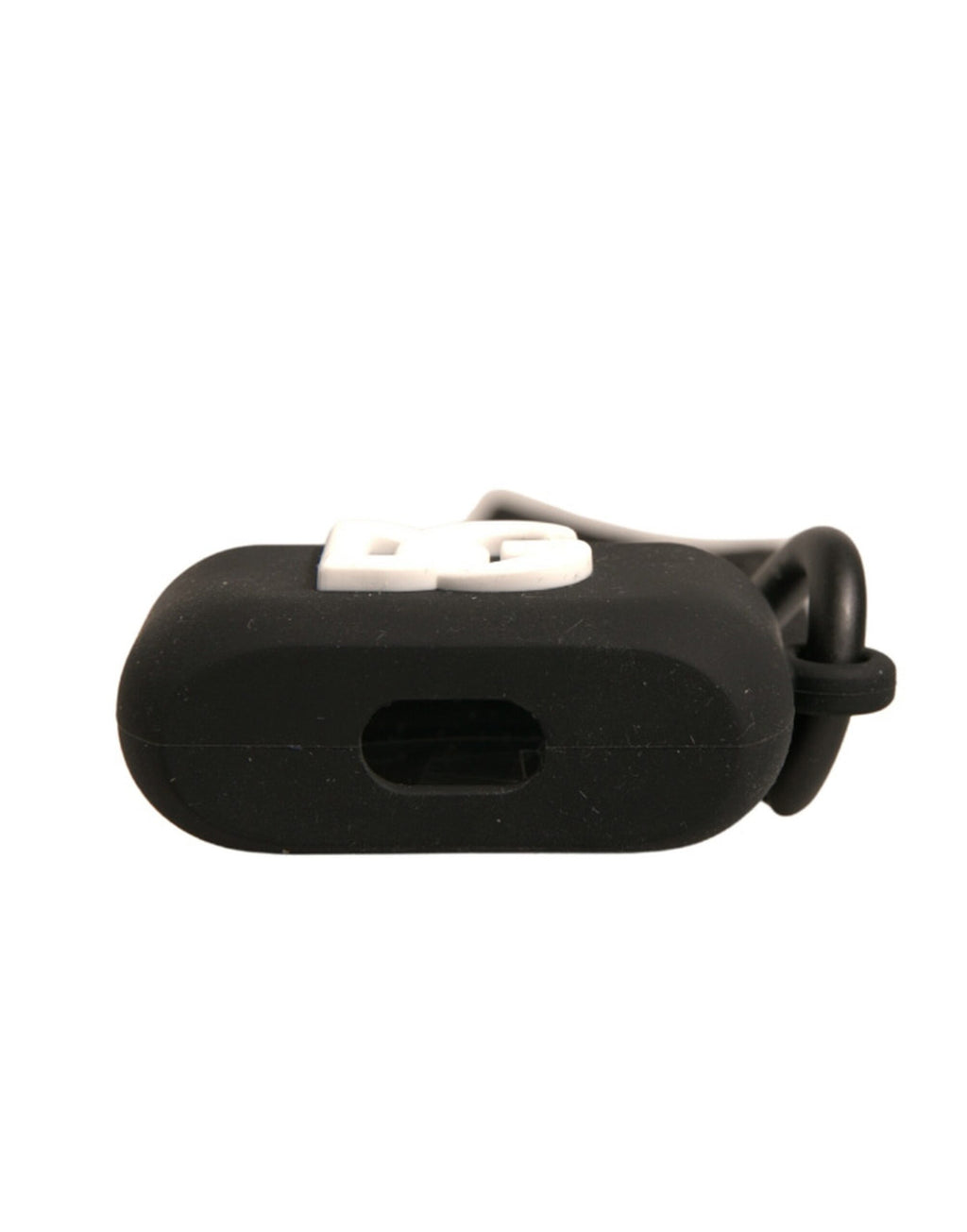 Dolce & Gabbana Schwarzes Silikon-Gummi-Logo geprägte Airpods Hülle