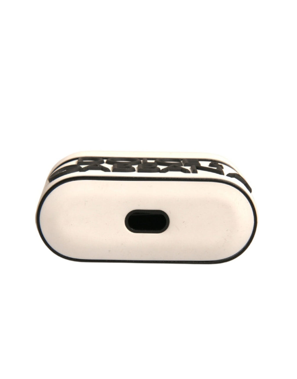 Dolce & Gabbana Weißes PVC geprägte Logo Plaque Halter Airpods Fall