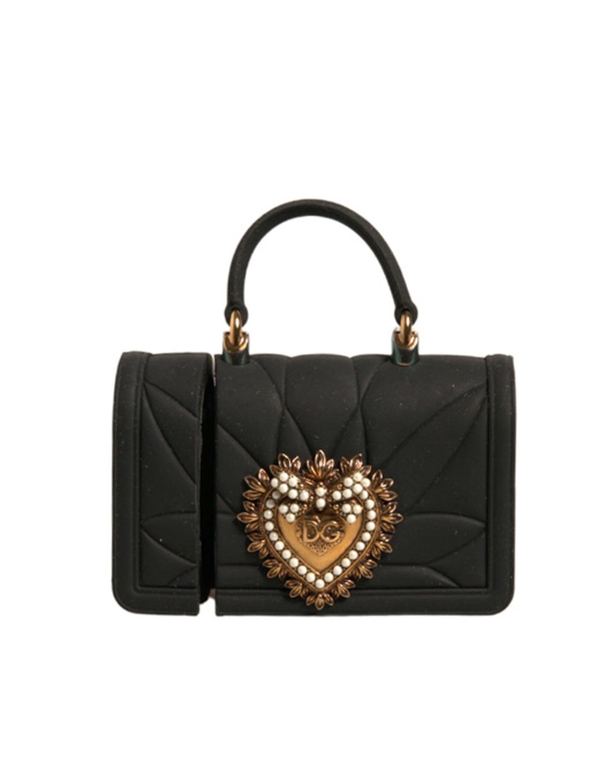 Dolce & Gabbana Schwarz Silikon Hingabe Herz Abdeckung Hand Tasche Airpod Fall