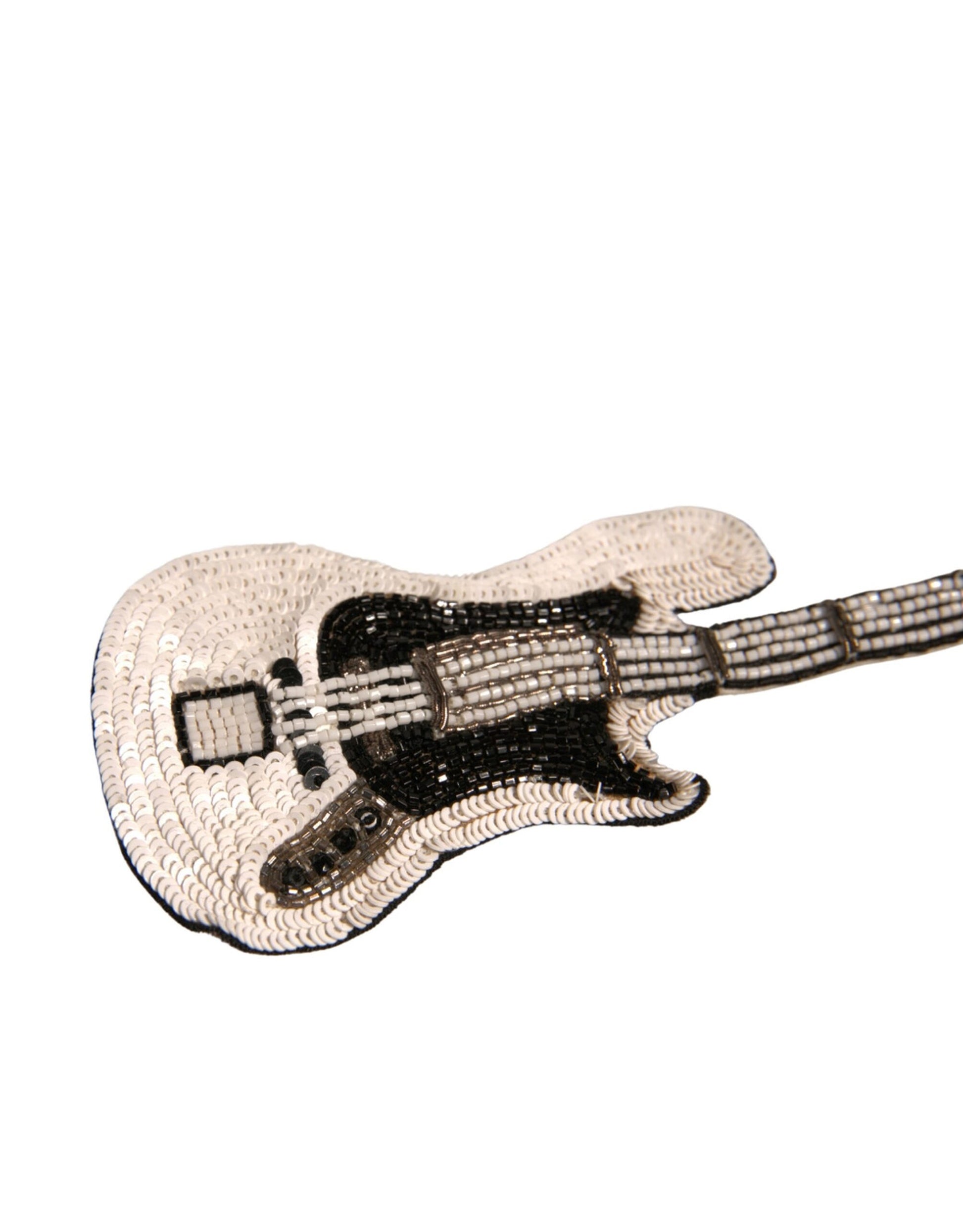 Dolce & Gabbana Gold Messing Perlen Gitarre Pin Brosche