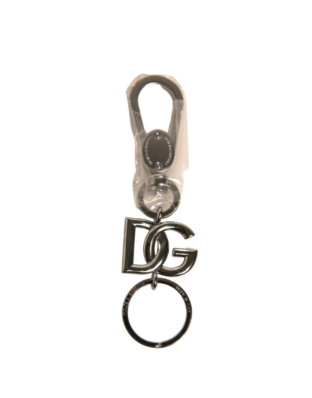 Dolce & Gabbana Silber Messing DG Logo Schlüsselanhänger Metallring Schlüsselanhänger