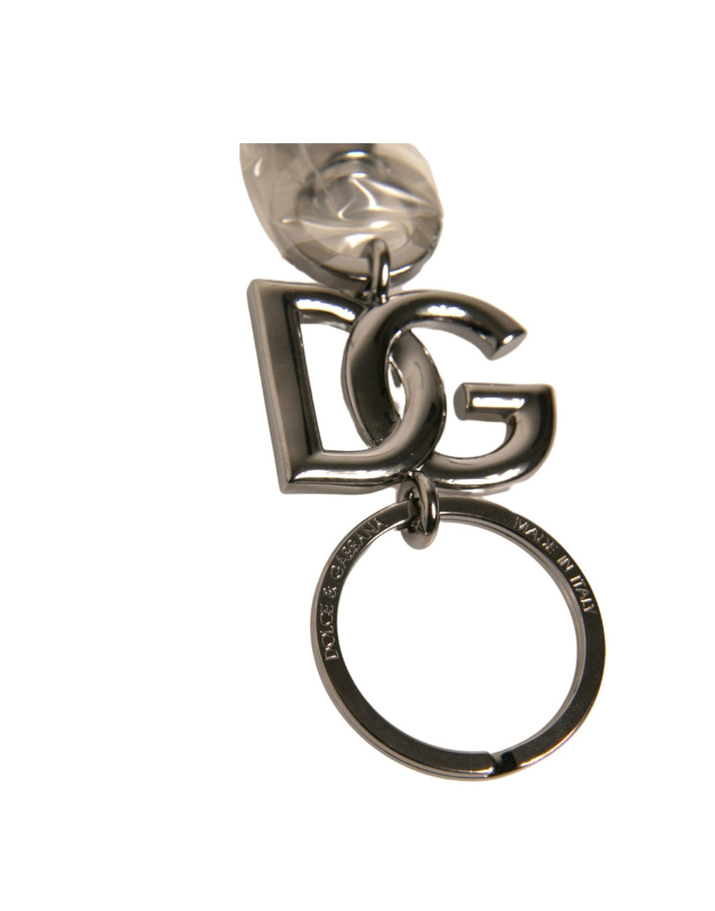 Dolce & Gabbana Silber Messing DG Logo Schlüsselanhänger Metallring Schlüsselanhänger