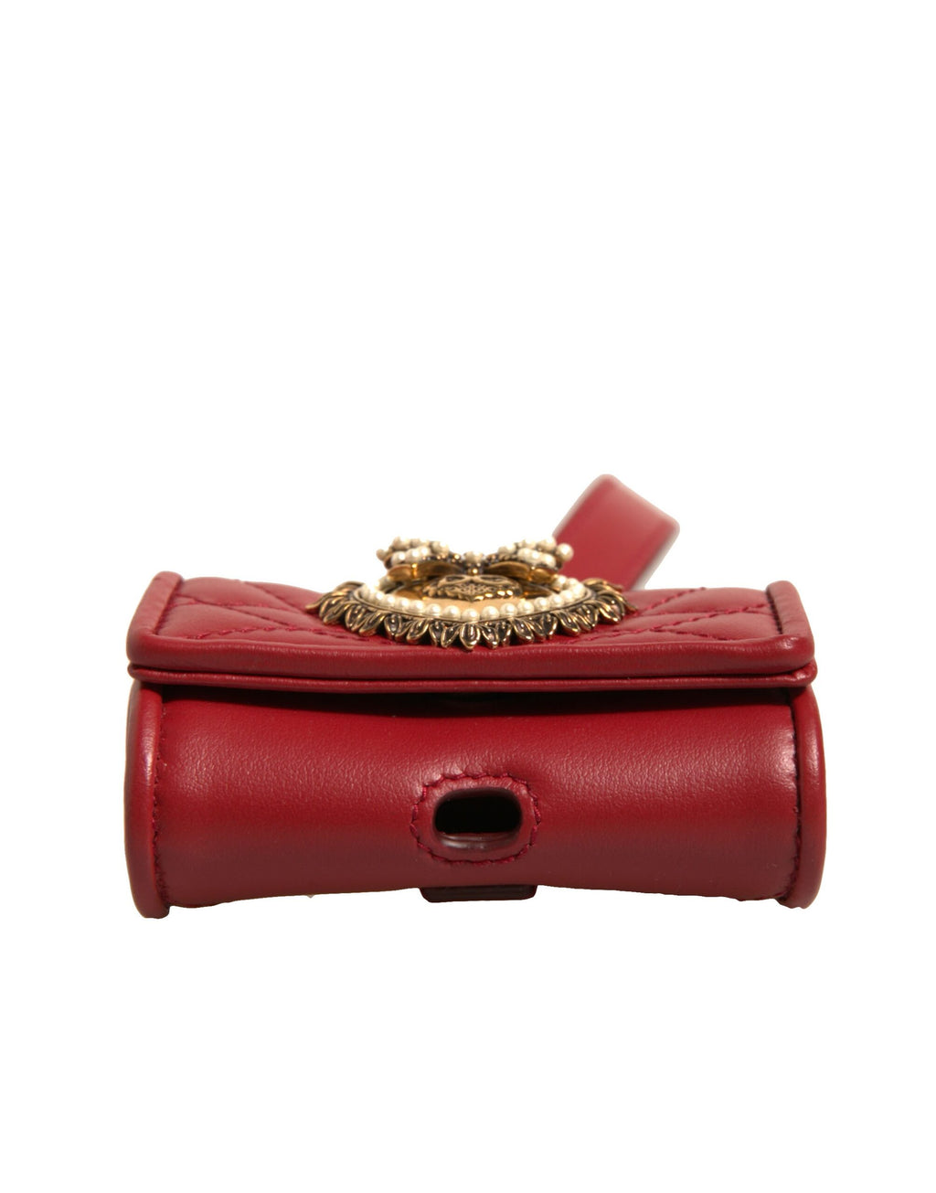 Dolce & Gabbana Schwarzes Leder Devotion Heart Strap Airpod Case
