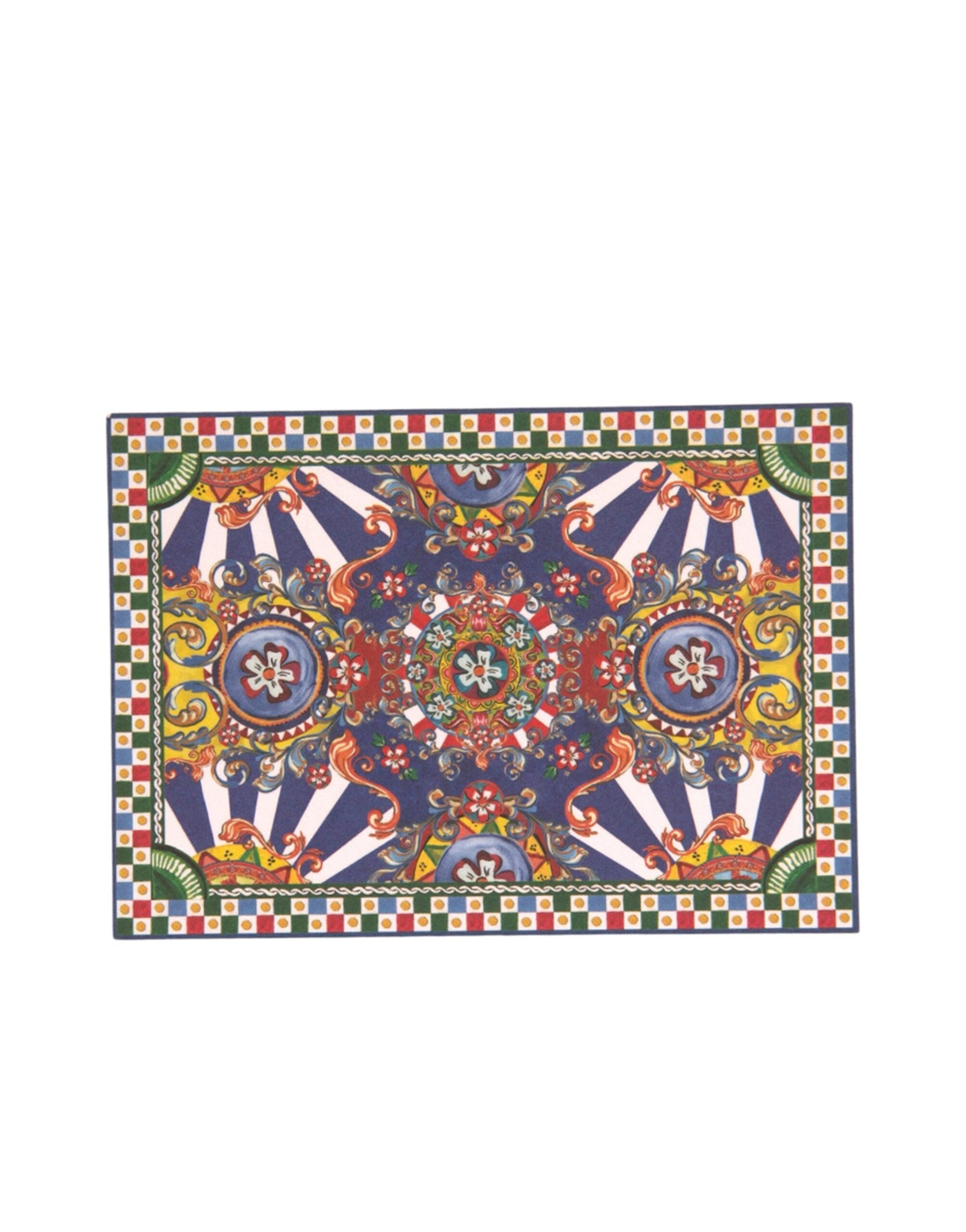 Dolce & Gabbana Multicolor Carretto Siciliano Briefumschlag Postkartenetui