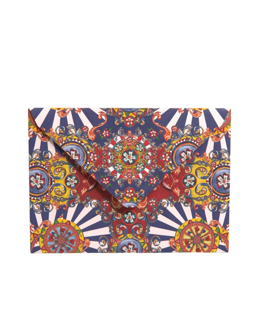 Dolce & Gabbana Multicolor Carretto Siciliano Briefumschlag Postkartenetui