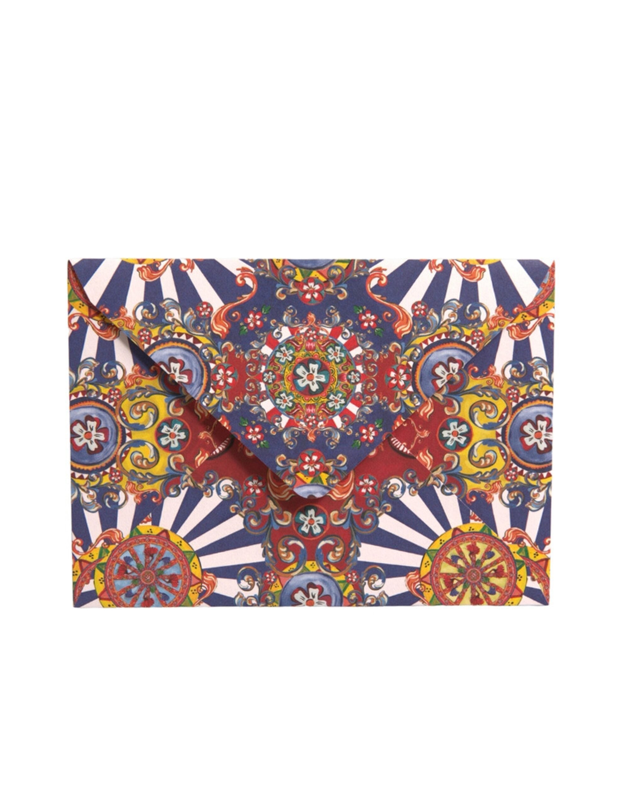 Dolce & Gabbana Multicolor Carretto Siciliano Briefumschlag Postkartenetui