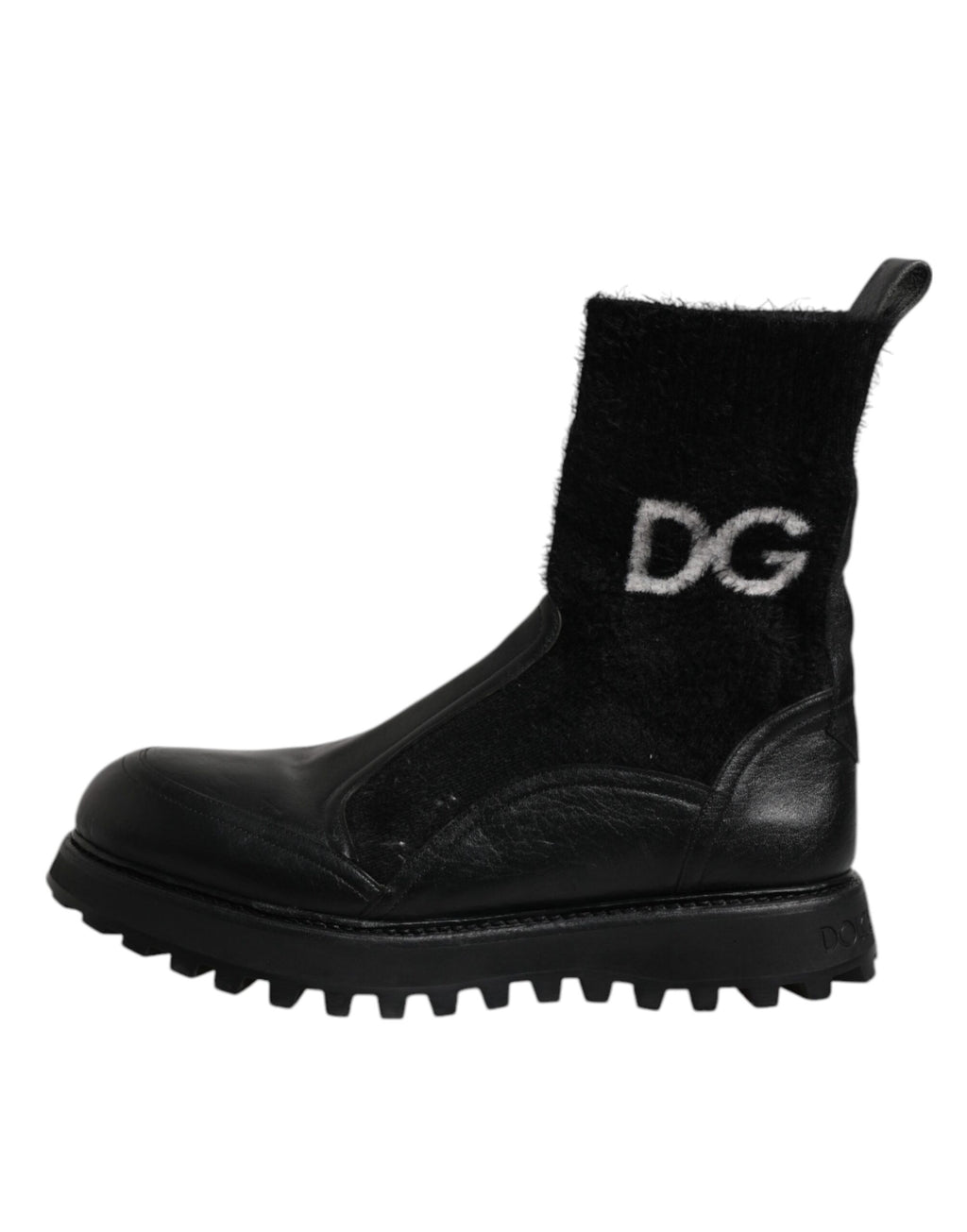 Dolce & Gabbana Schwarz DG Logo Horse Sock Ankle Boots Schuhe