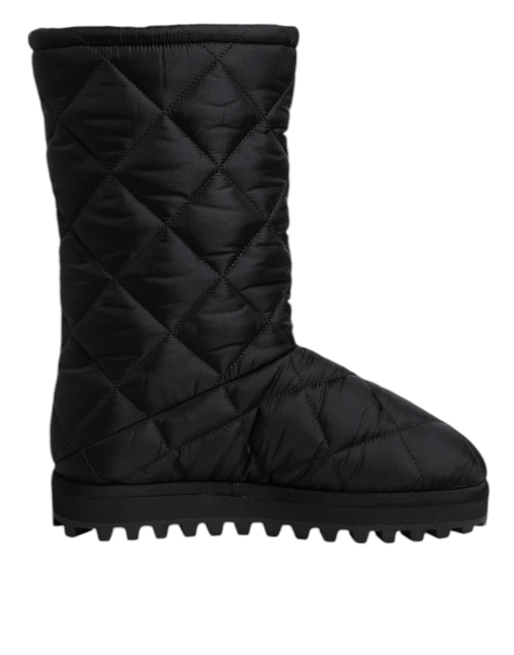 Dolce & Gabbana Schwarze Polyester gepolsterte Mid Calf Stiefel Winterschuhe