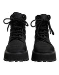 Dolce & Gabbana Schwarze gefütterte wadenhohe Schnürstiefel Schuhe