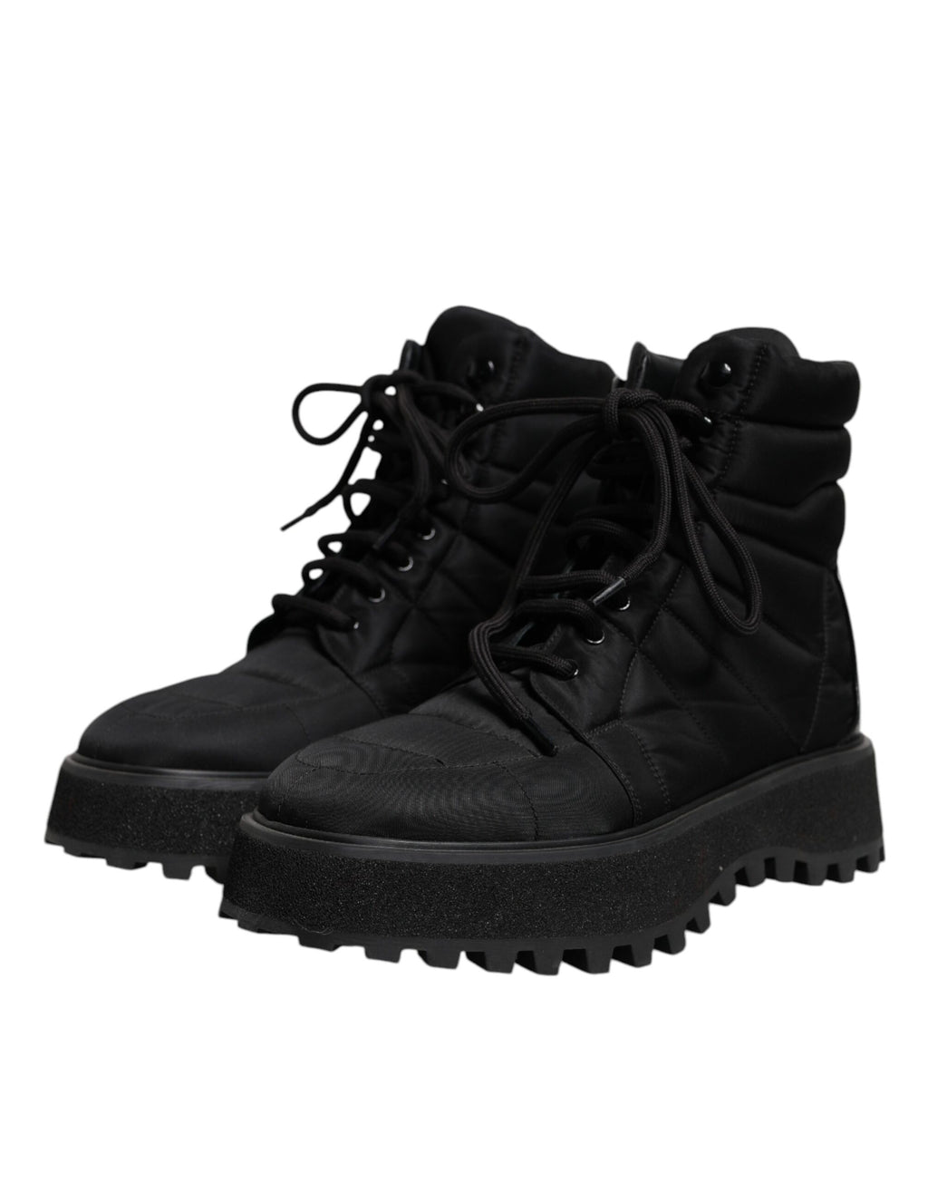 Dolce & Gabbana Schwarze gefütterte wadenhohe Schnürstiefel Schuhe