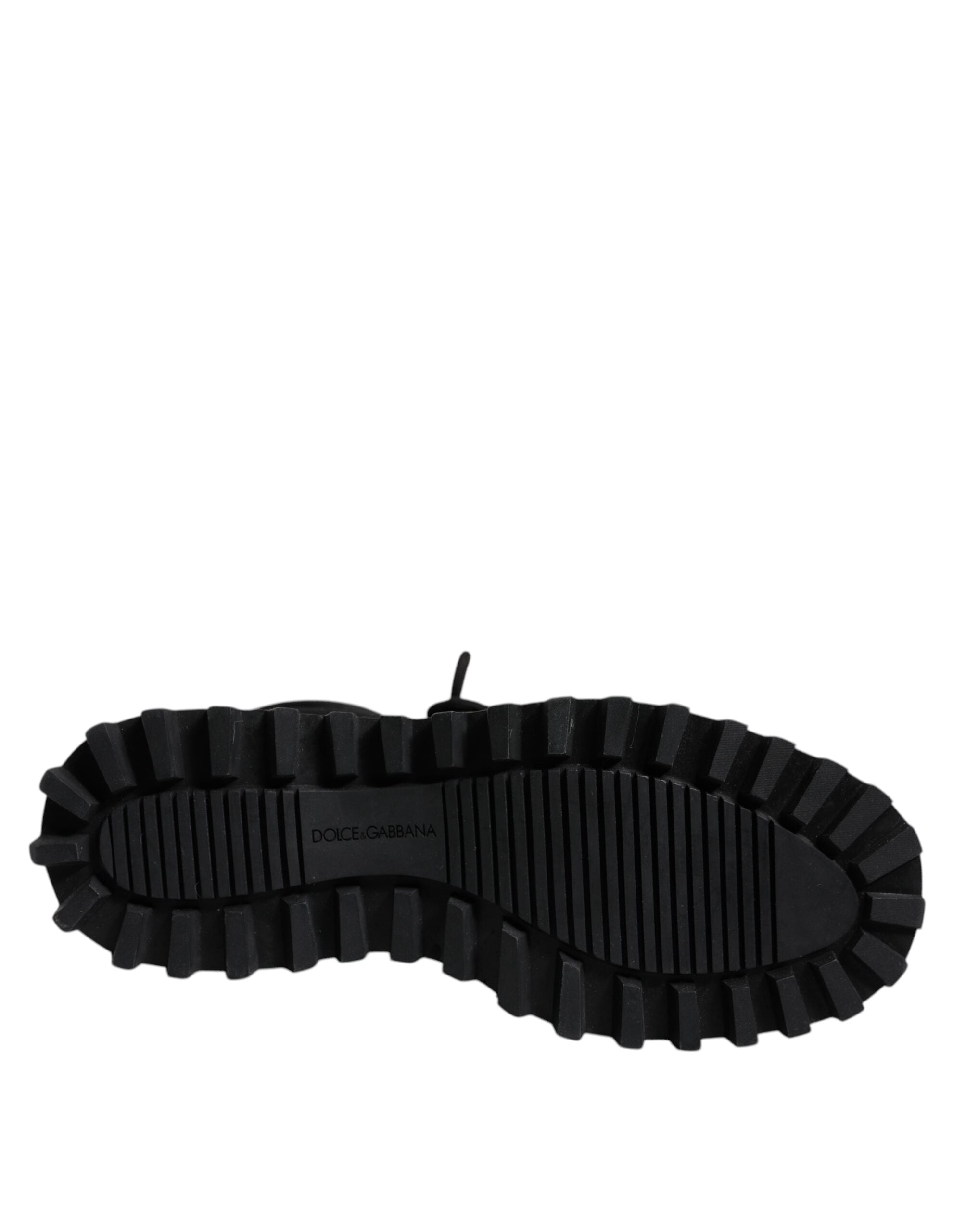Dolce & Gabbana Schwarze gefütterte wadenhohe Schnürstiefel Schuhe