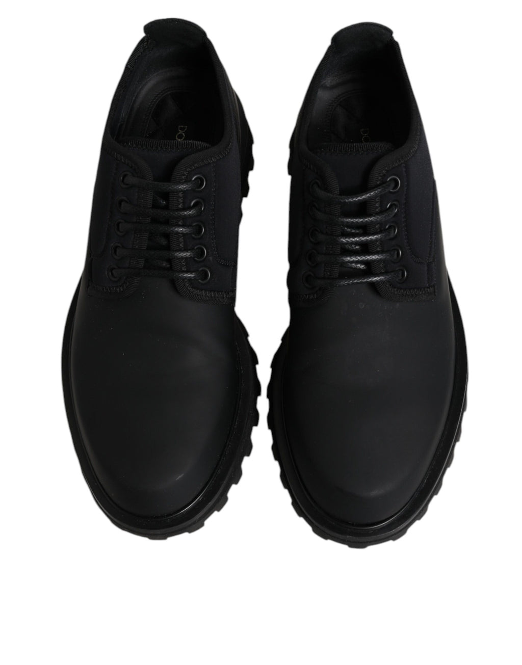 Dolce & Gabbana Schwarze Leder-Schnürschuhe für Trekking-Anzüge