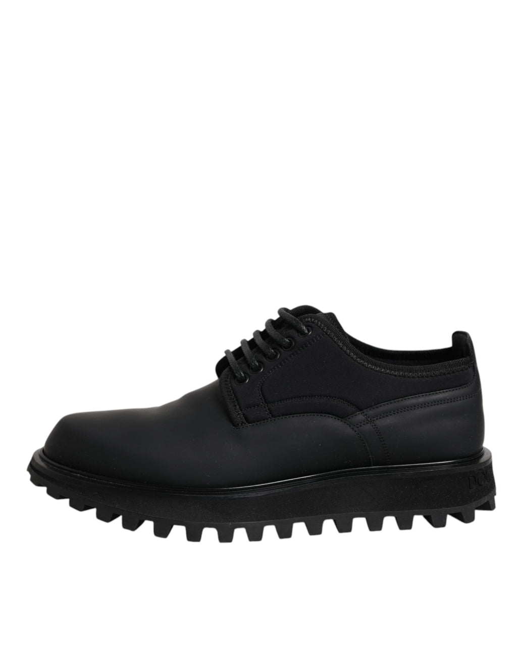 Dolce & Gabbana Schwarze Leder-Schnürschuhe für Trekking-Anzüge