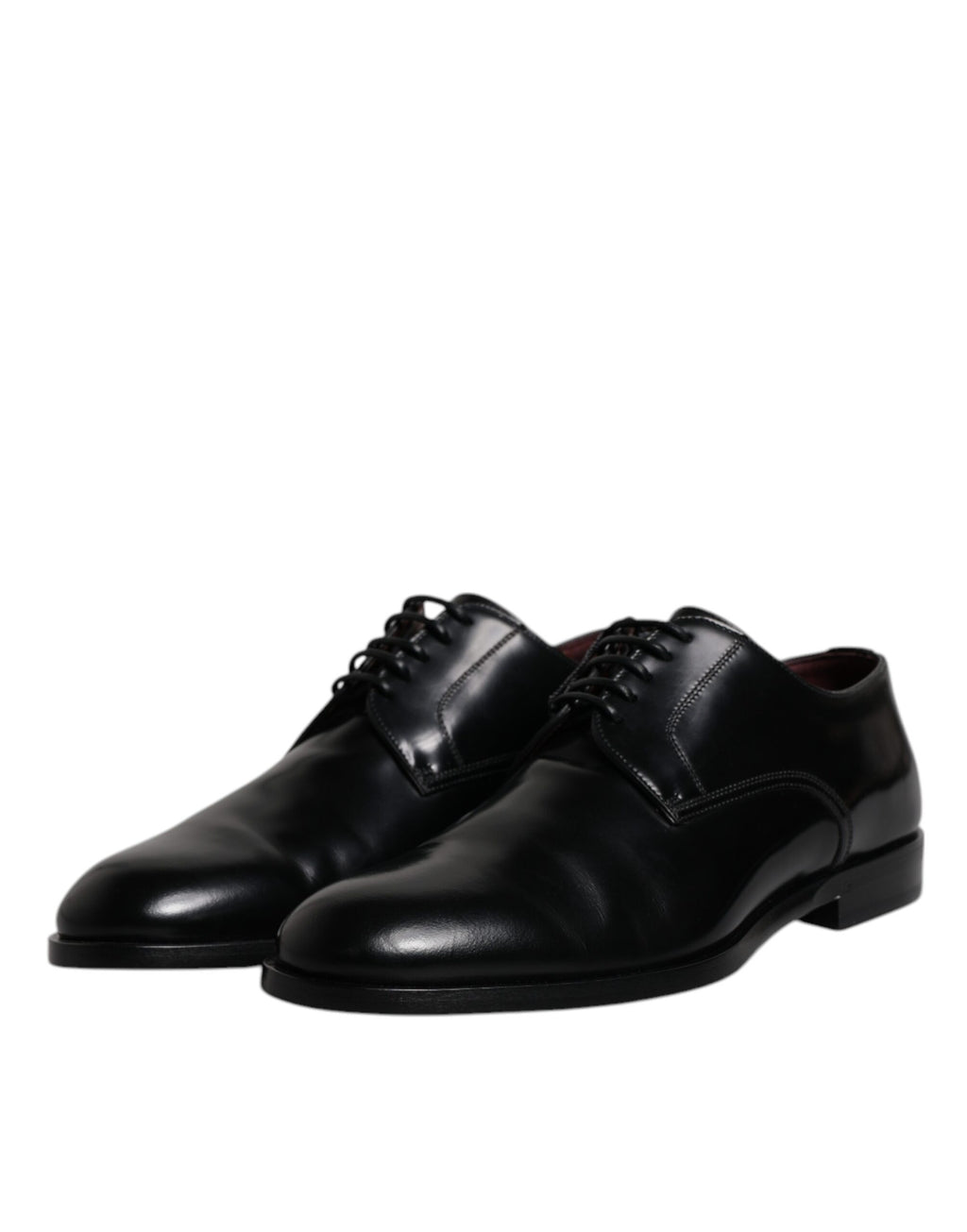 Dolce & Gabbana Schwarze Kalbsleder Derby Schnürschuhe Formal Dress Schuhe