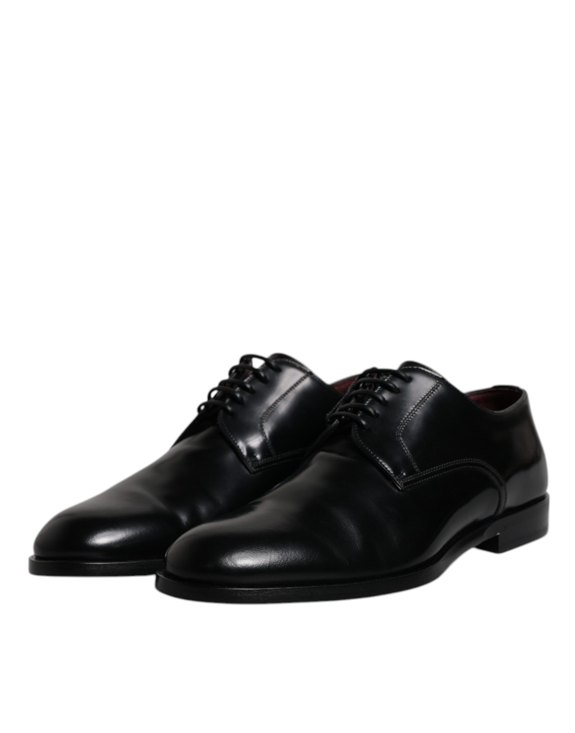 Dolce & Gabbana Schwarze Kalbsleder Derby Schnürschuhe Formal Dress Schuhe