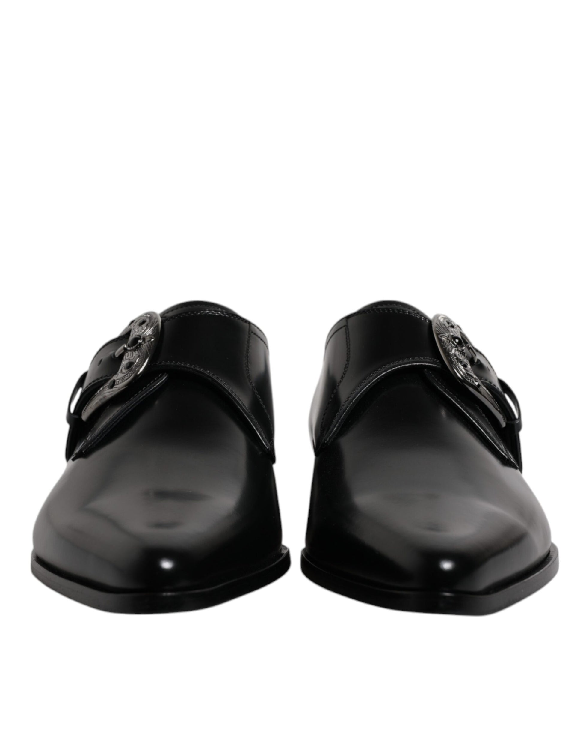 Dolce & Gabbana Schwarzes Leder Monk Strap Derby Formelle Schuhe