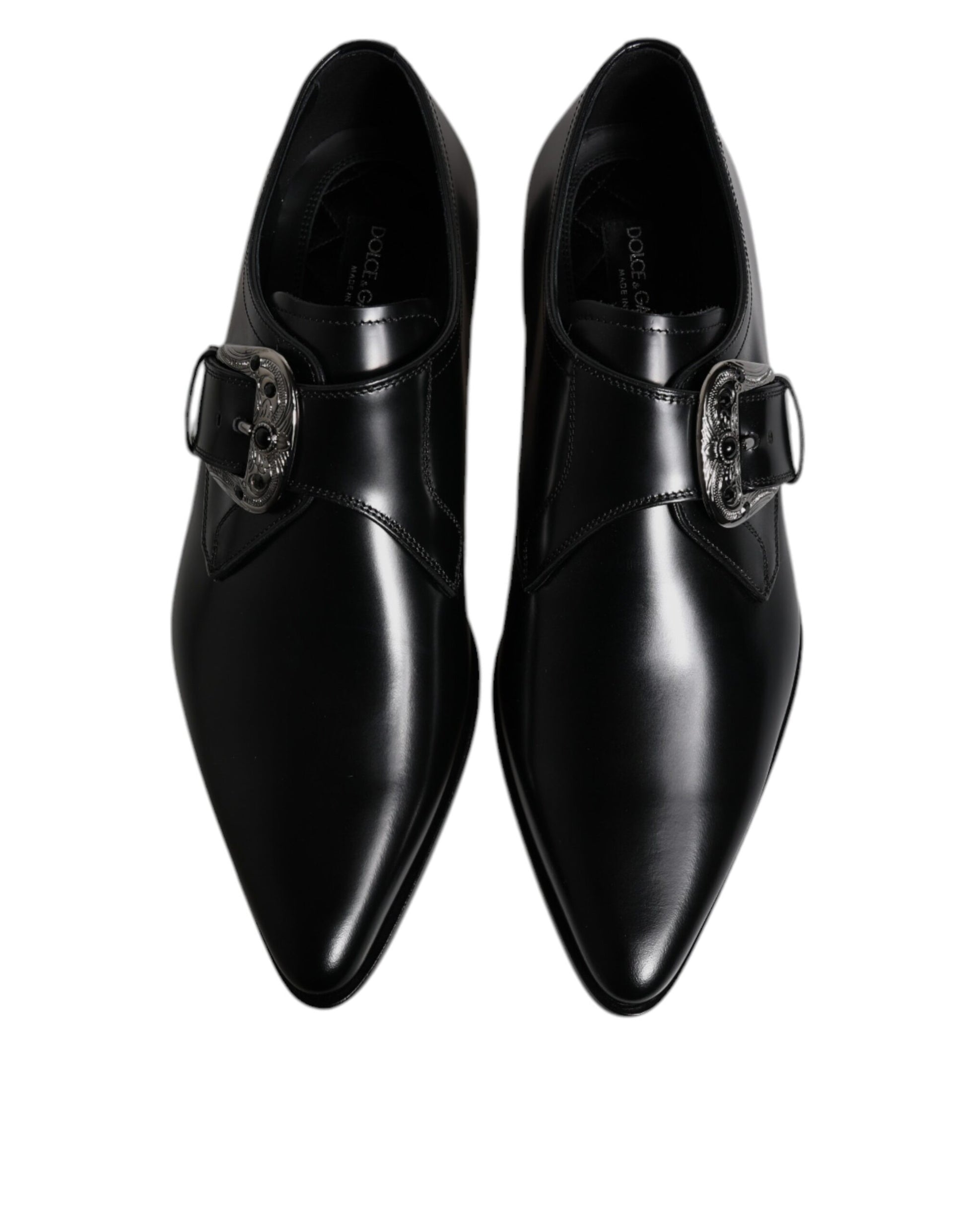 Dolce & Gabbana Schwarzes Leder Monk Strap Derby Formelle Schuhe