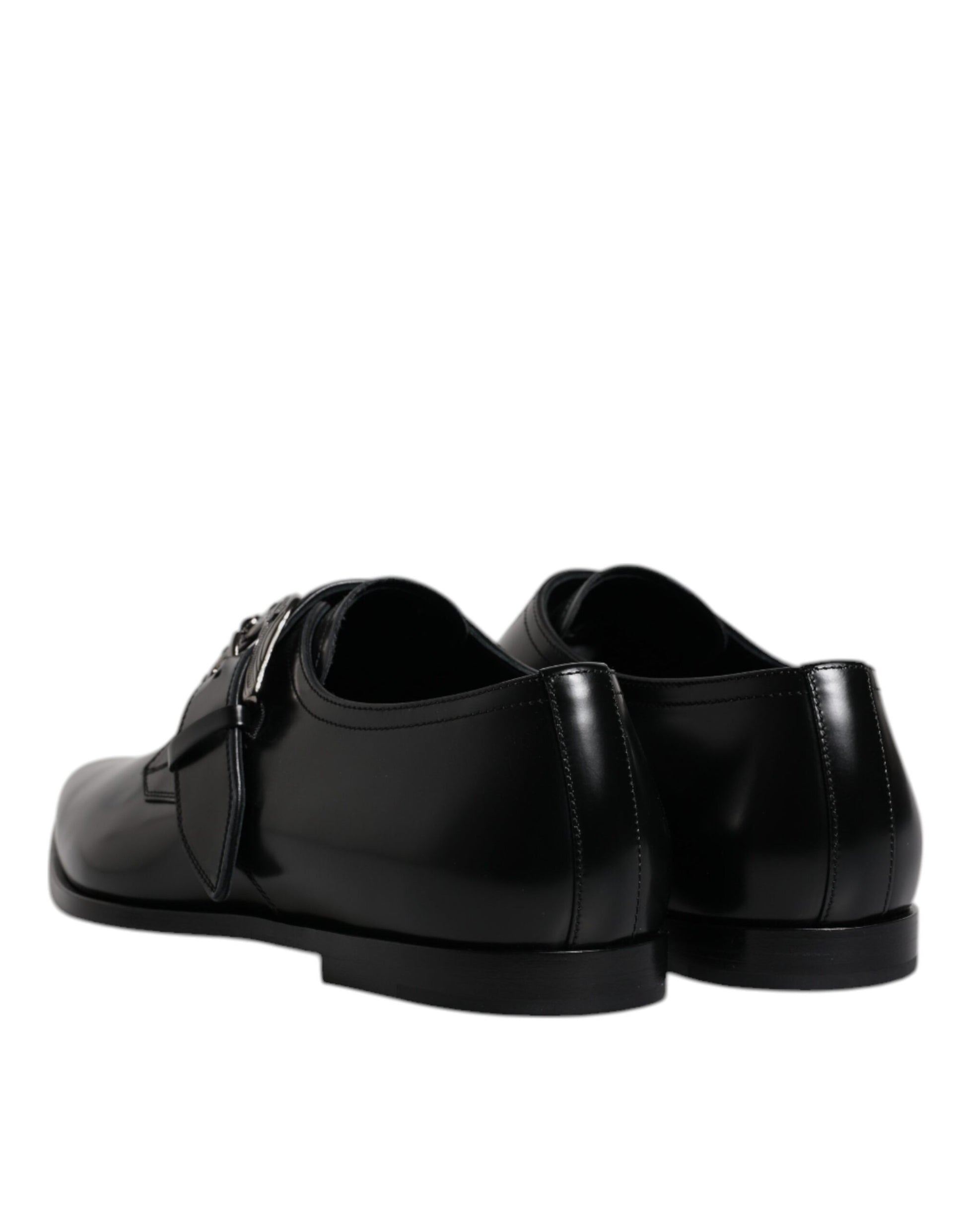 Dolce & Gabbana Schwarzes Leder Monk Strap Derby Formelle Schuhe