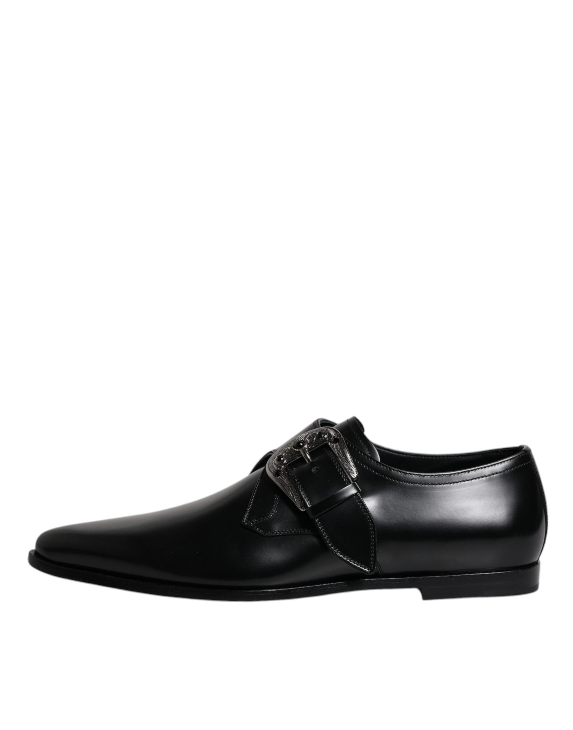 Dolce & Gabbana Schwarzes Leder Monk Strap Derby Formelle Schuhe