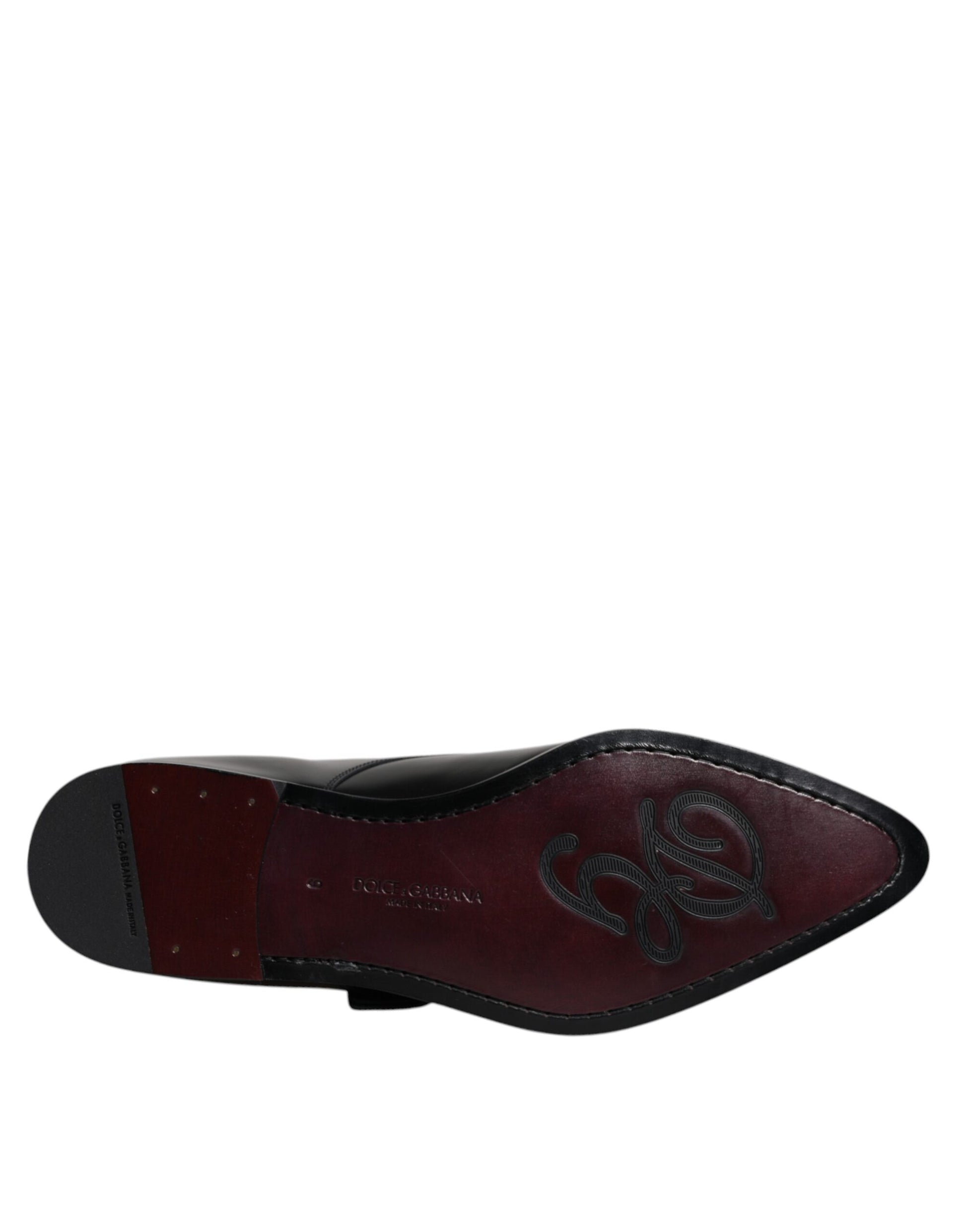 Dolce & Gabbana Schwarzes Leder Monk Strap Derby Formelle Schuhe