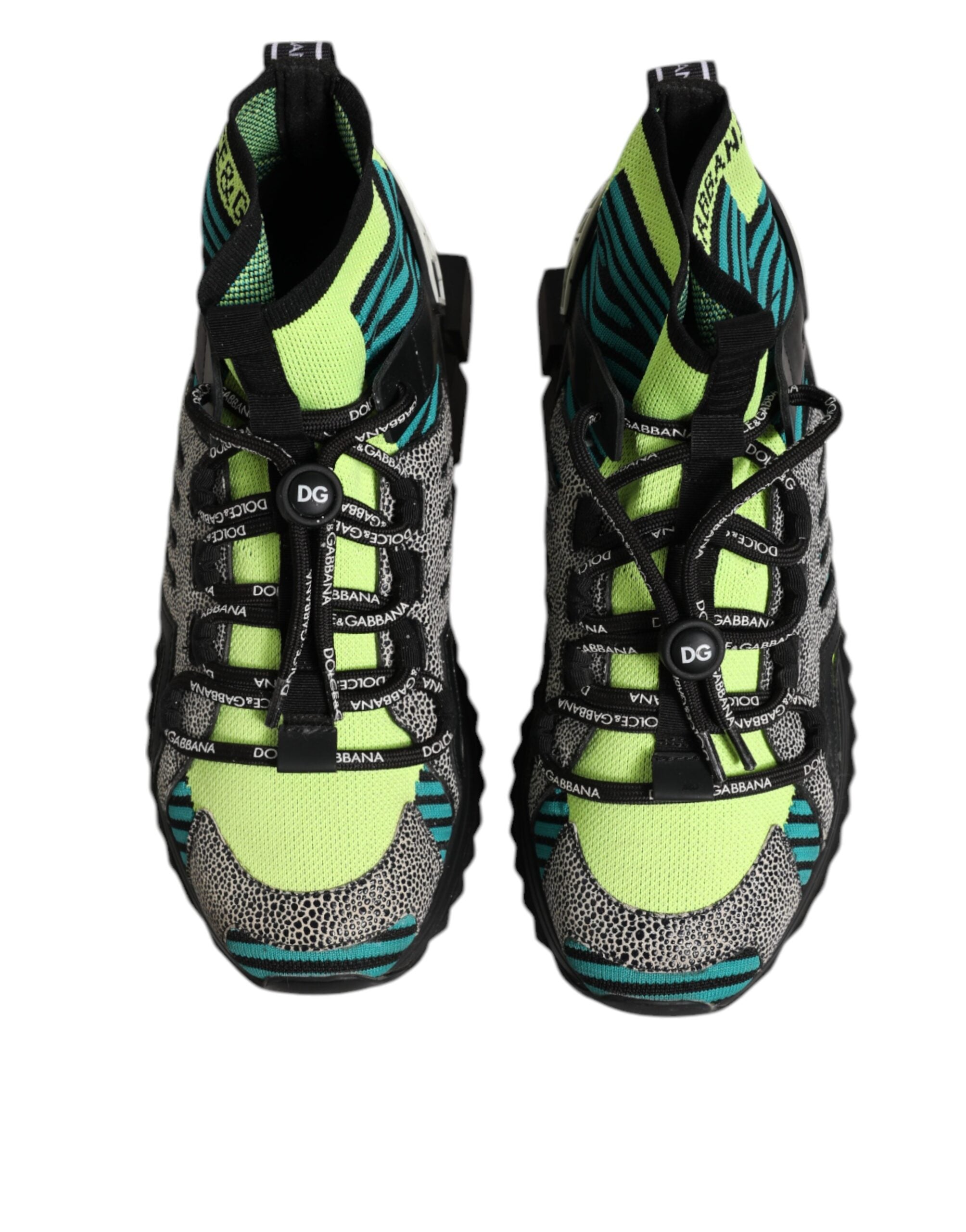 Dolce & Gabbana Multicolor Sorrento Logo Turnschuhe Socken Schuhe