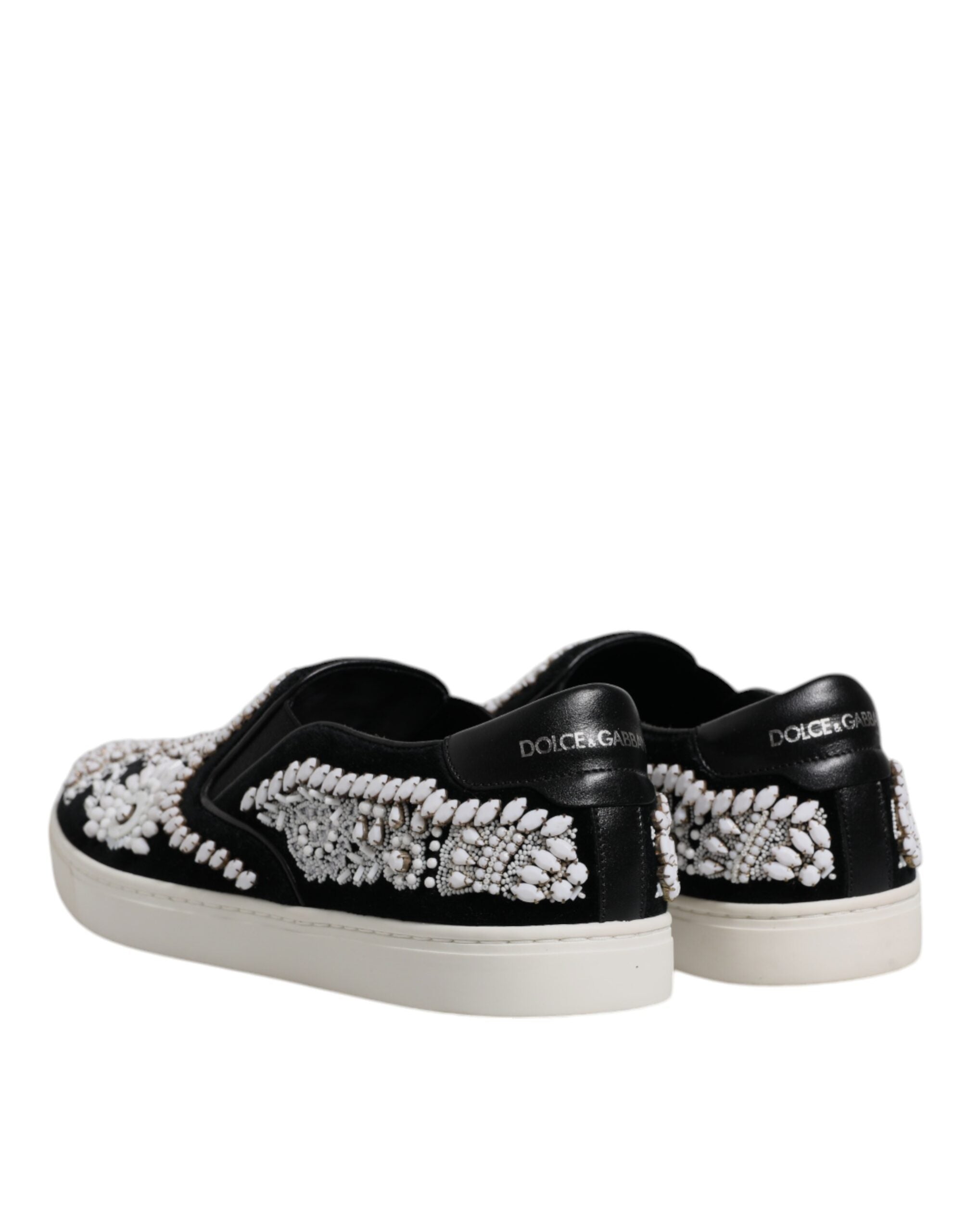 Dolce & Gabbana Schwarz verschönert London Männer Slip On Schuhe