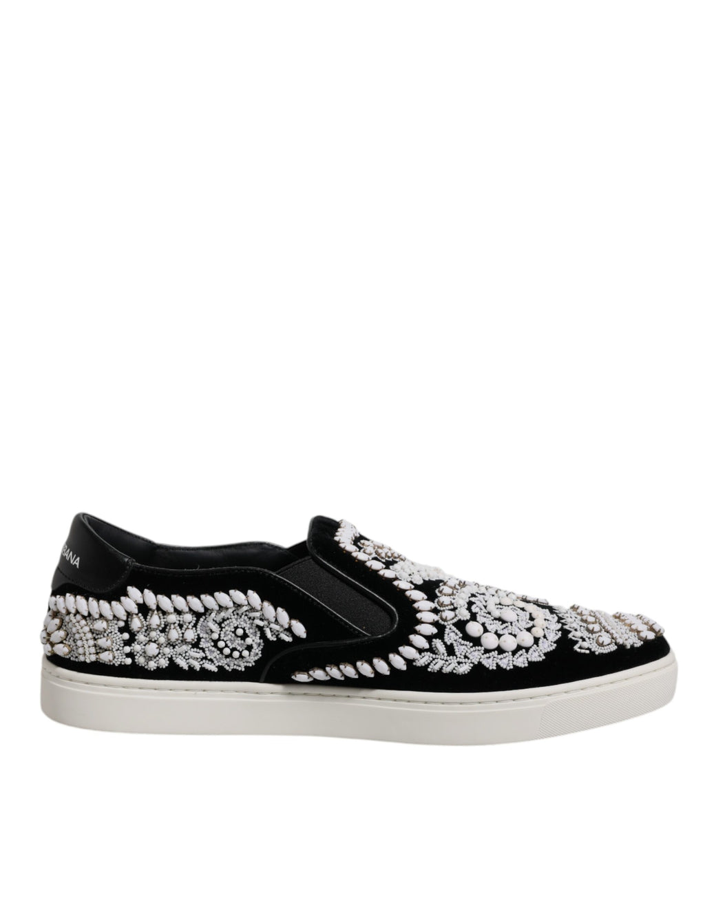 Dolce & Gabbana Schwarz verschönert London Männer Slip On Schuhe