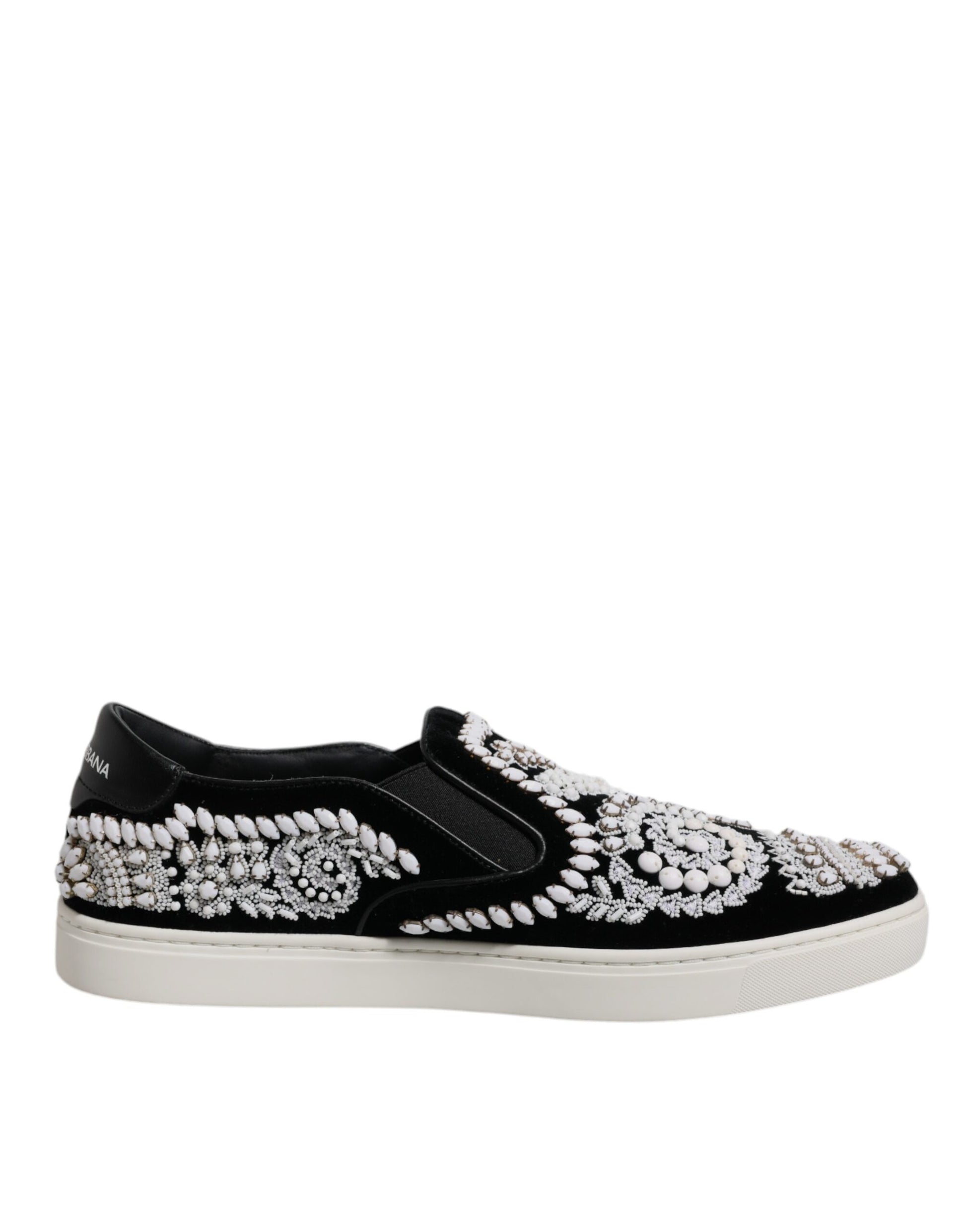 Dolce & Gabbana Schwarz verschönert London Männer Slip On Schuhe