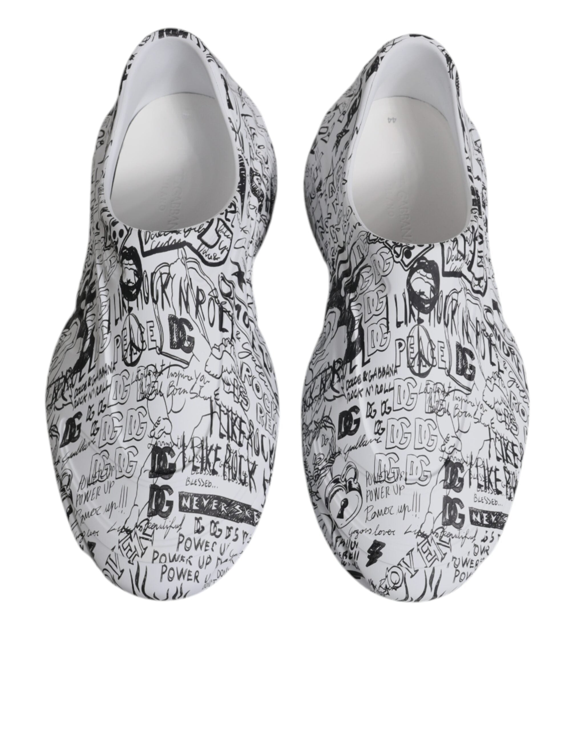 Dolce & Gabbana Weiß Schwarz Graffiti Daymaster Turnschuhe Schuhe