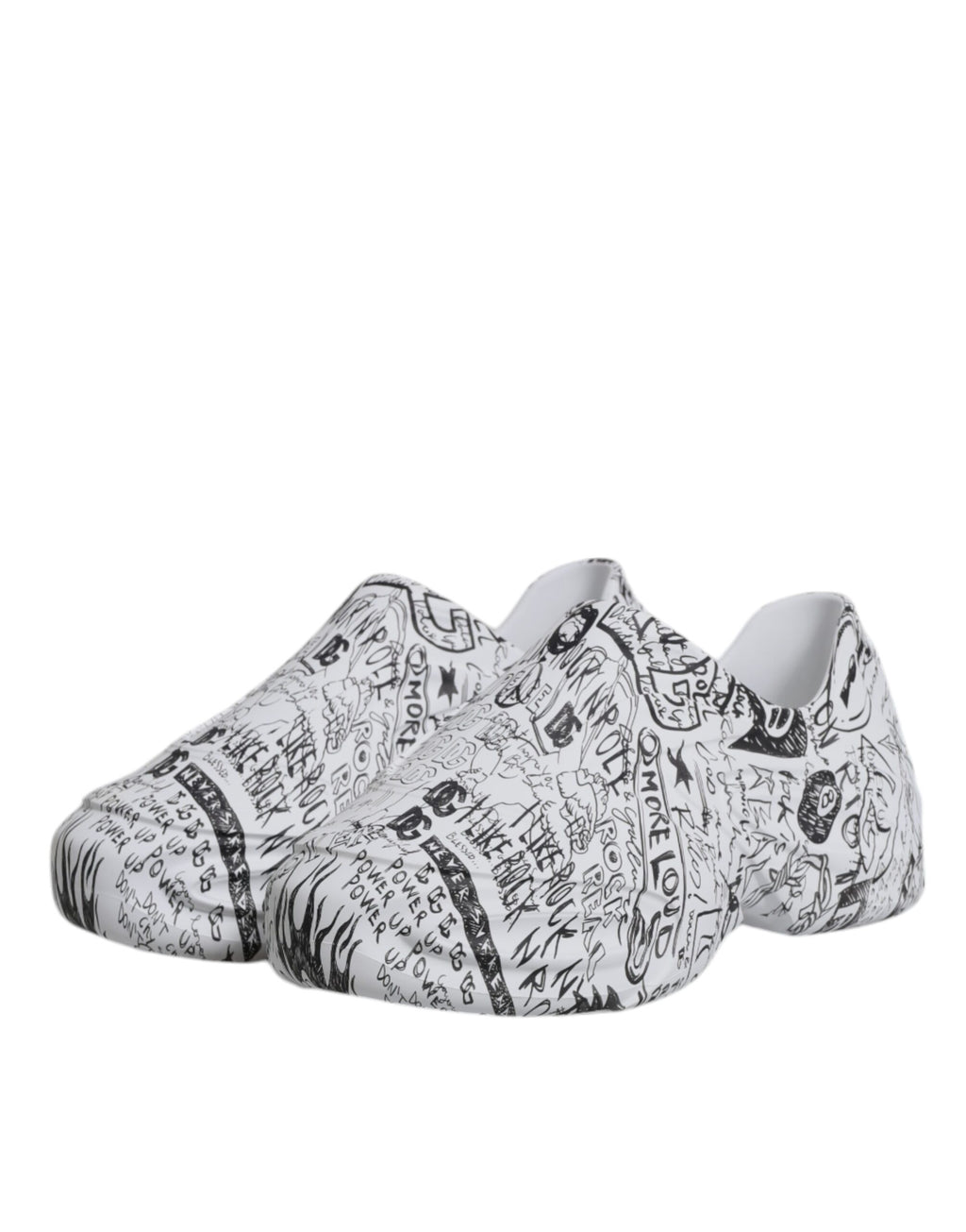 Dolce & Gabbana Weiß Schwarz Graffiti Daymaster Turnschuhe Schuhe
