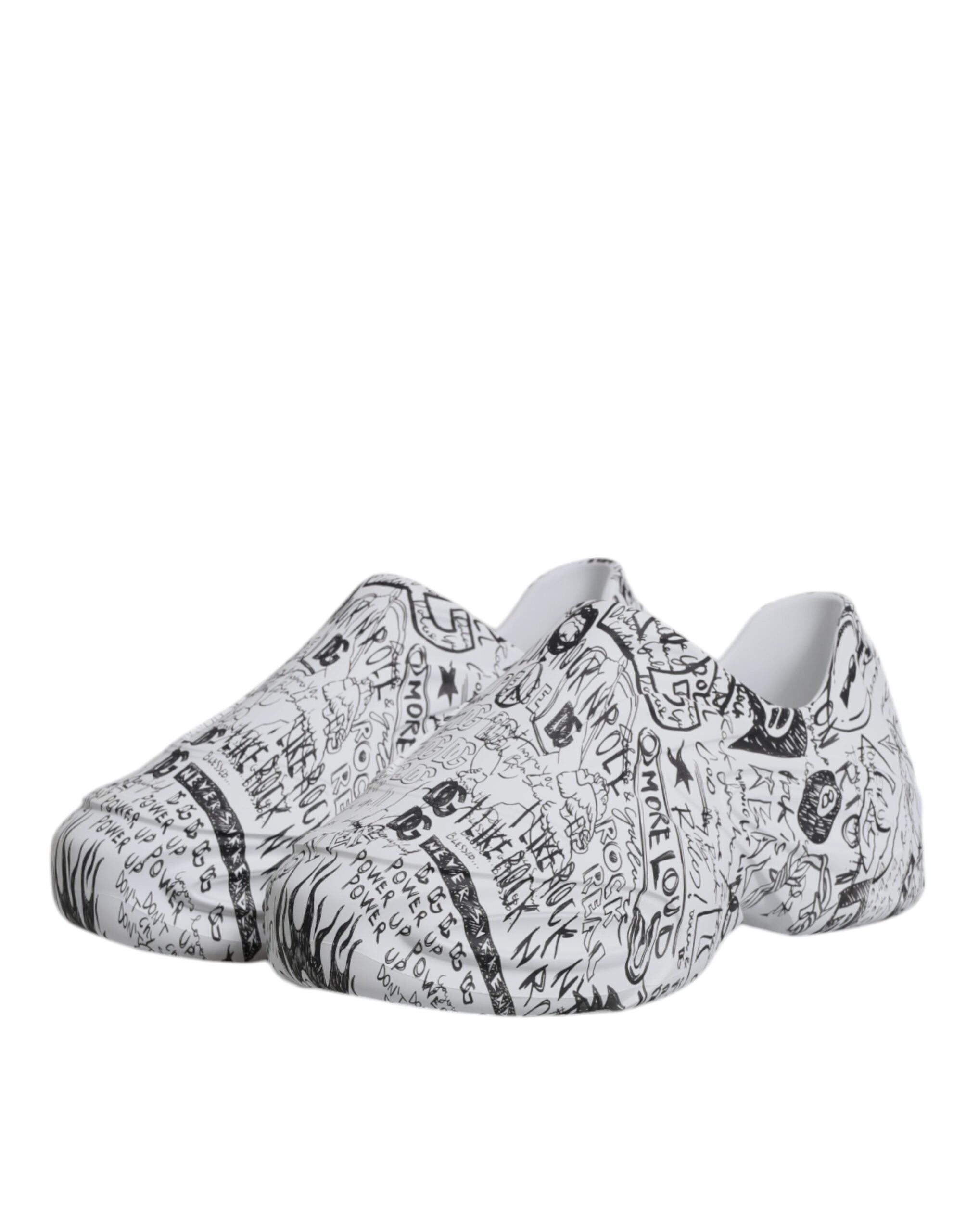 Dolce & Gabbana Weiß Schwarz Graffiti Daymaster Turnschuhe Schuhe