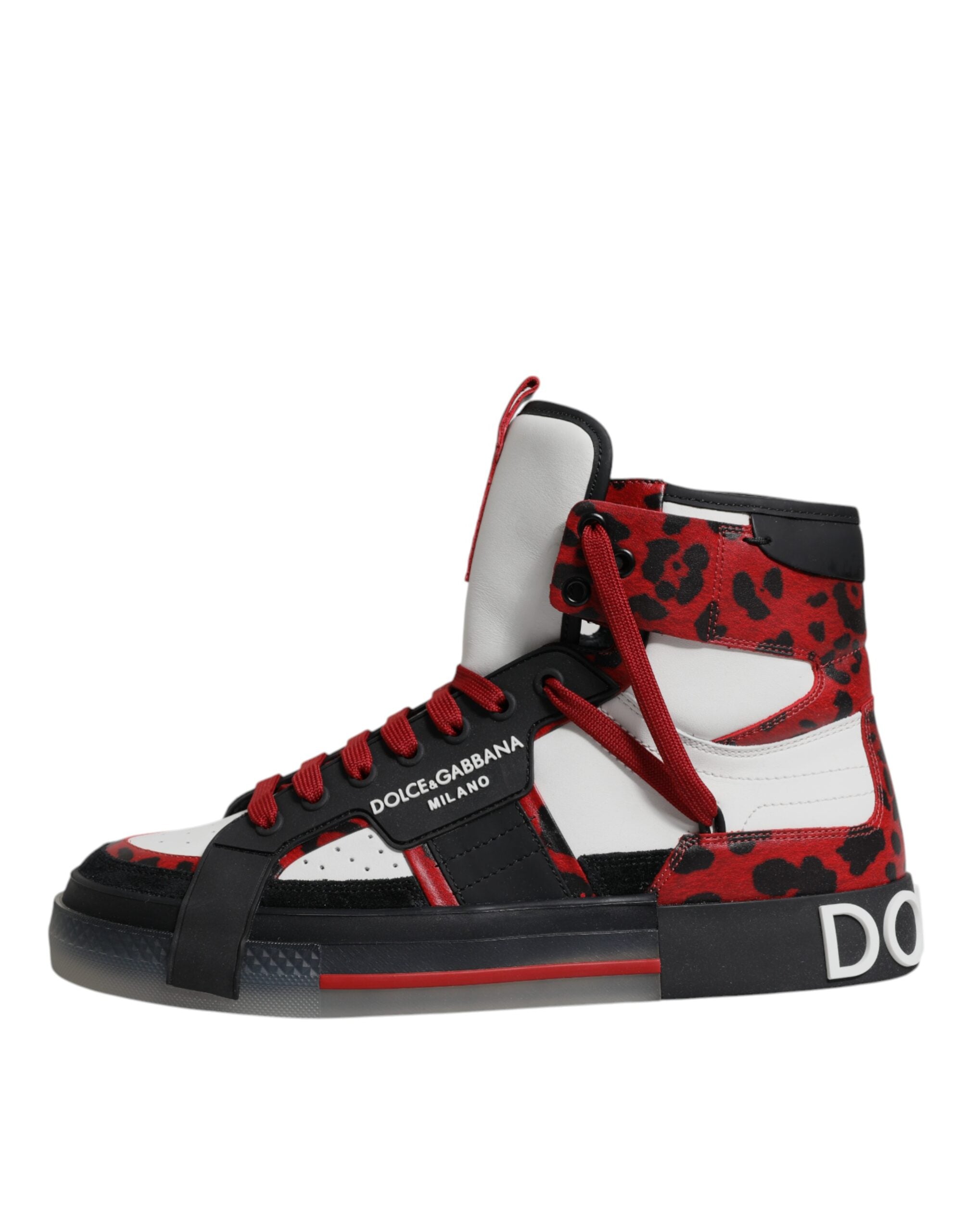Dolce & Gabbana Multicolor Leder High Top Sneakers Schuhe