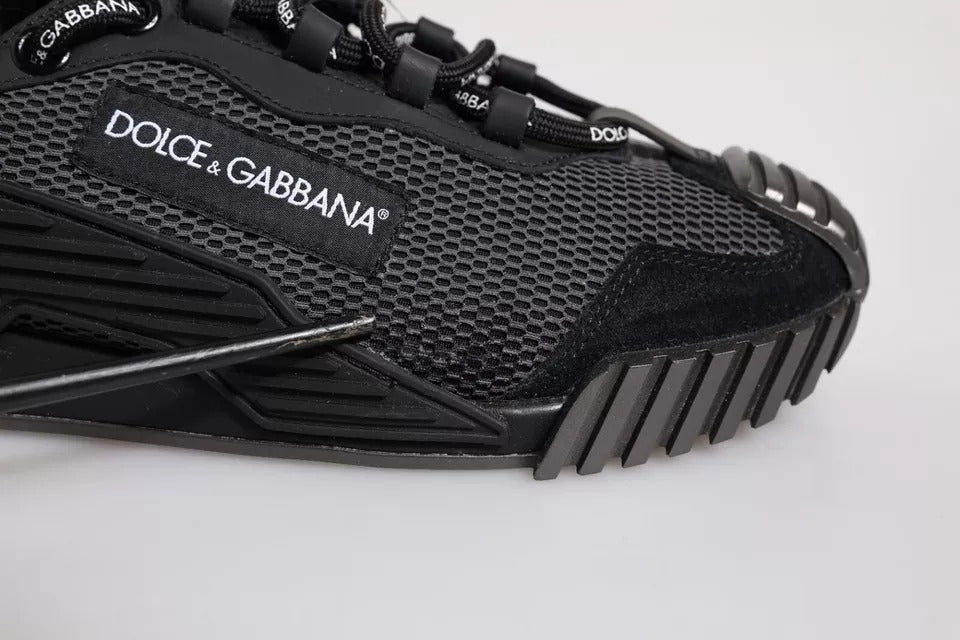 Dolce & Gabbana Schwarz Nylon NS1 Low Top Männer Turnschuhe Schuhe