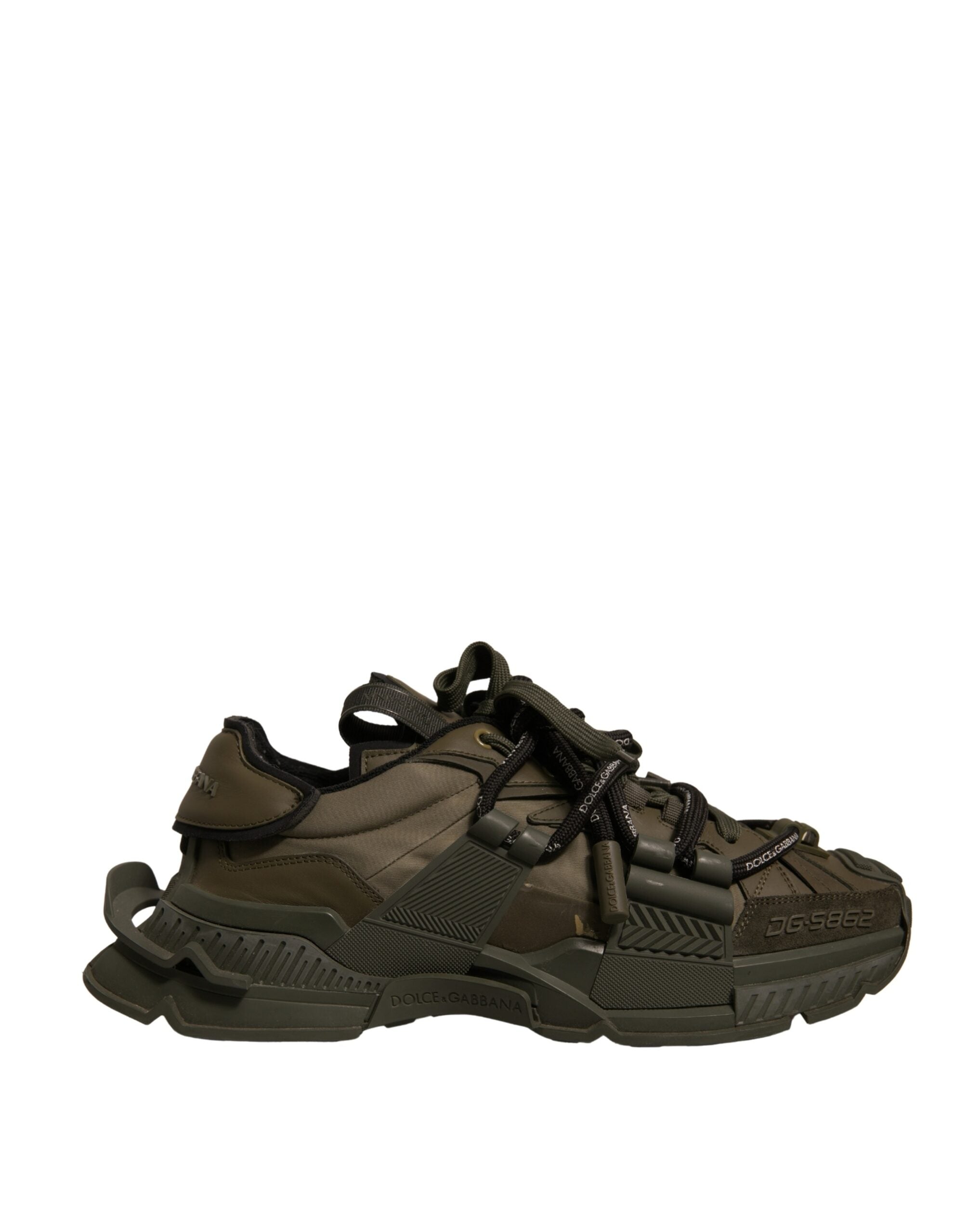 Dolce & Gabbana Militär Grün Space Low Top Turnschuhe Schuhe