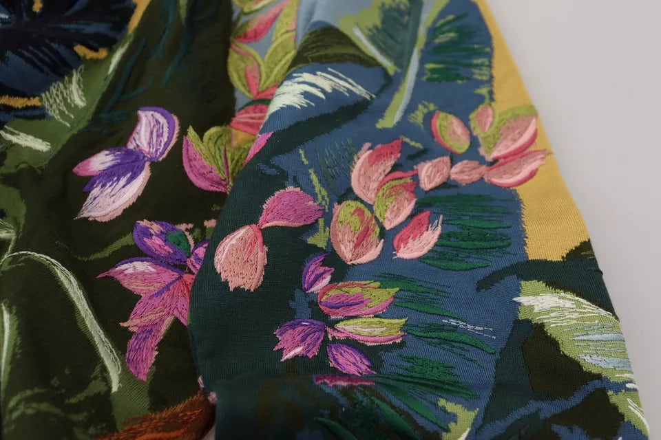 Dolce & Gabbana Jungle Woll-Seidenpullover mit Logo