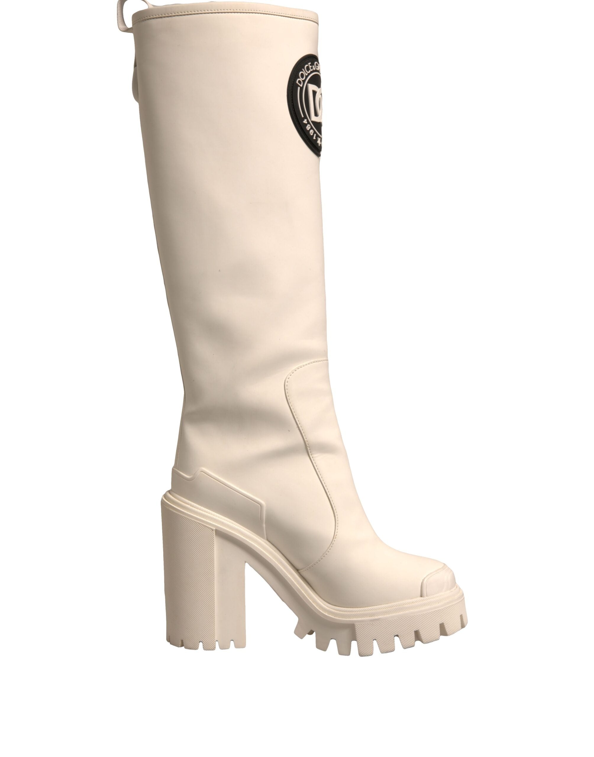 Dolce & Gabbana Weiß DG Logo Hi Trekking Plateau Biker Stiefel Schuhe