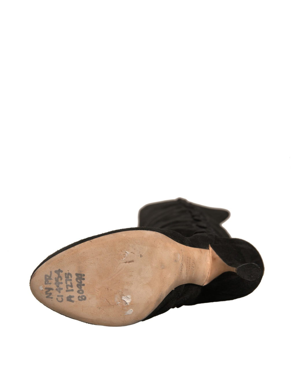 Dolce & Gabbana Schwarze Wildleder Absätze Kniehohe Stiefel Schuhe