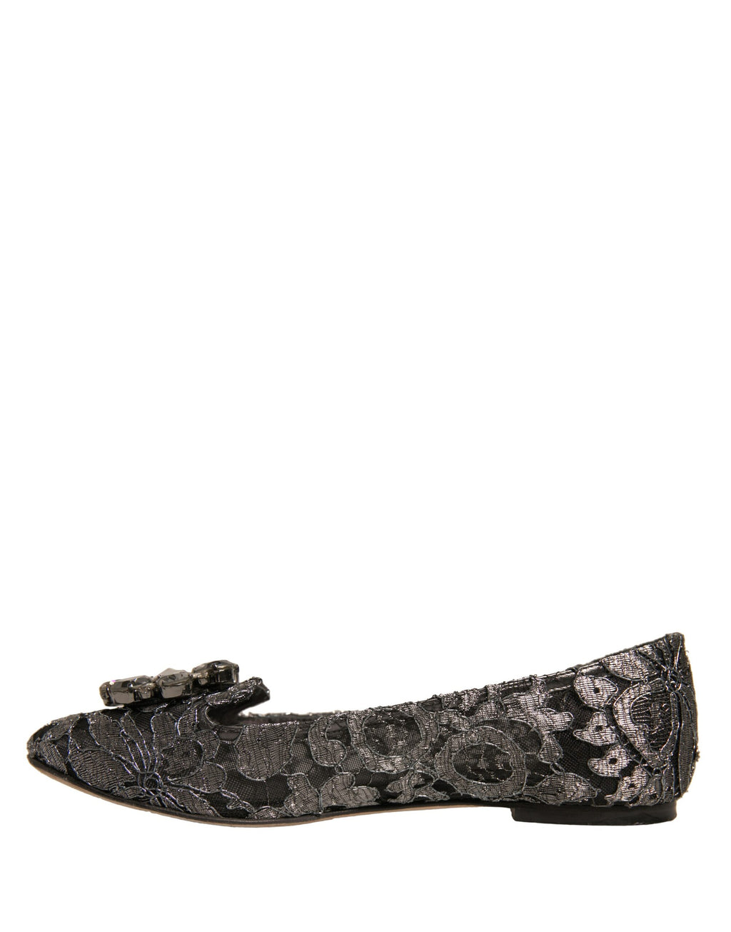 Dolce & Gabbana Silber Kristall Loafer Spitze Ballett Flats Schuhe