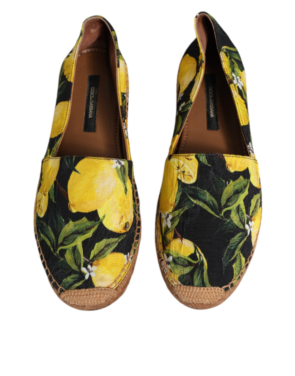 Dolce & Gabbana Multicolor Zitrone Slip On Espadrilles Schuhe