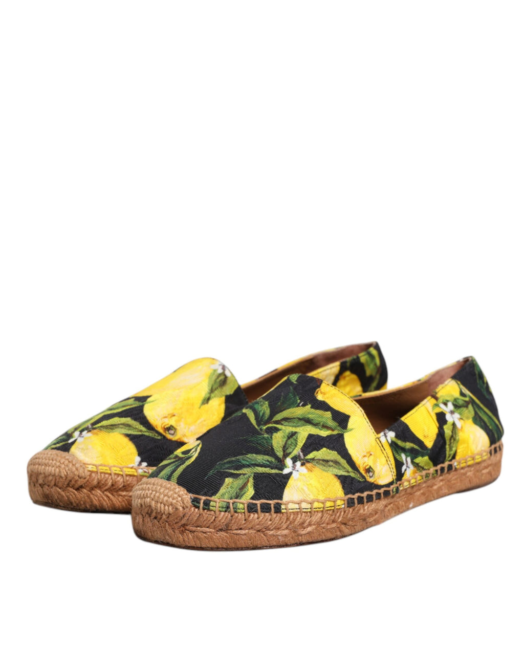 Dolce & Gabbana Multicolor Zitrone Slip On Espadrilles Schuhe