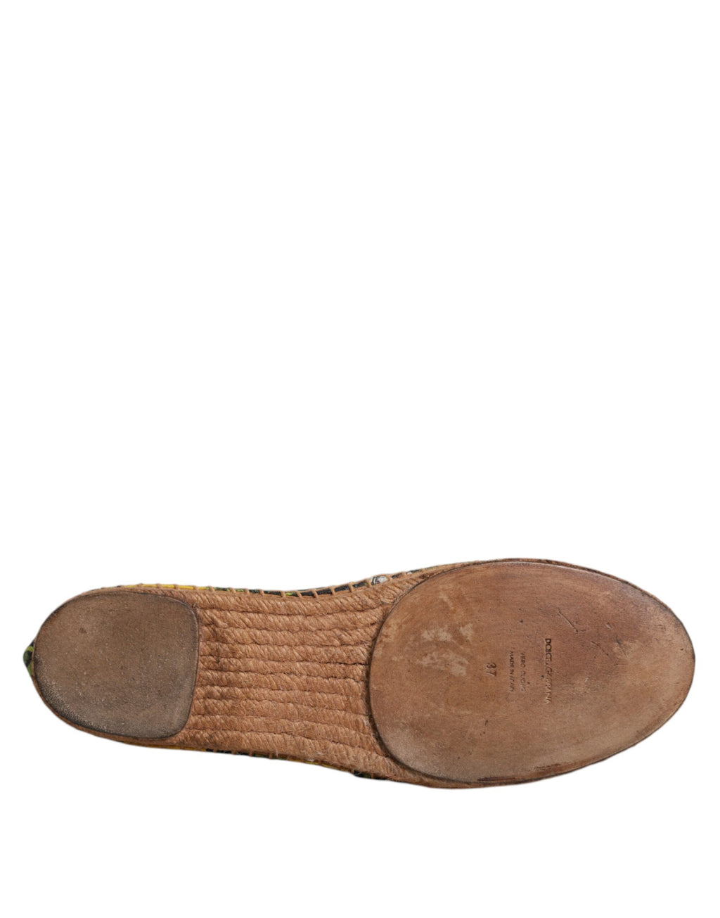 Dolce & Gabbana Multicolor Zitrone Slip On Espadrilles Schuhe