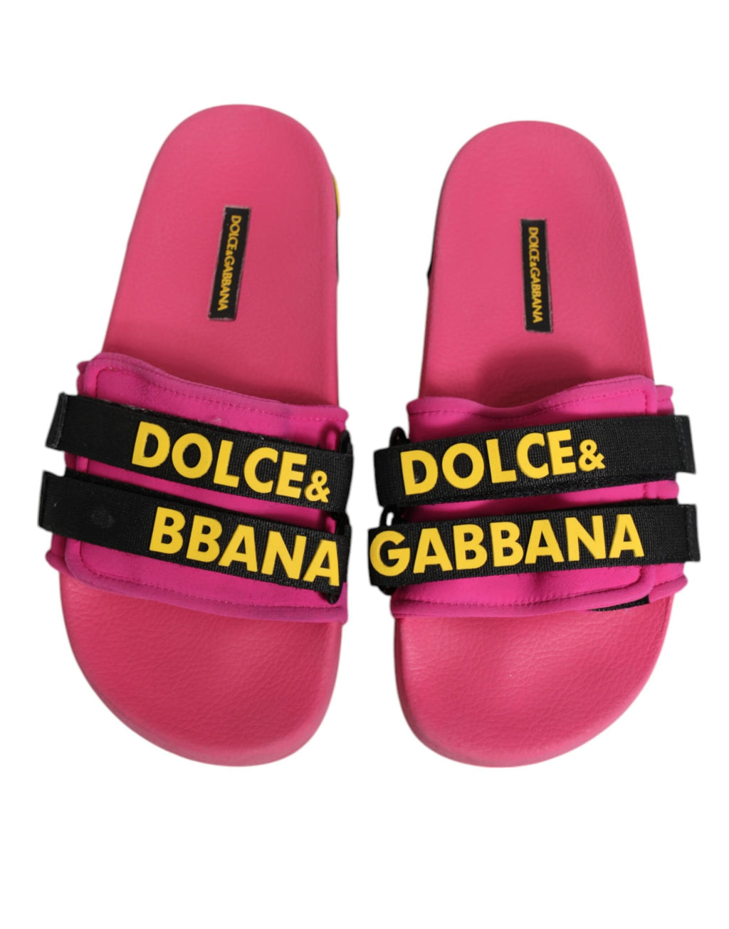 Dolce & Gabbana Fuchsia Neopren Rutschen Flats Beachwear Schuhe